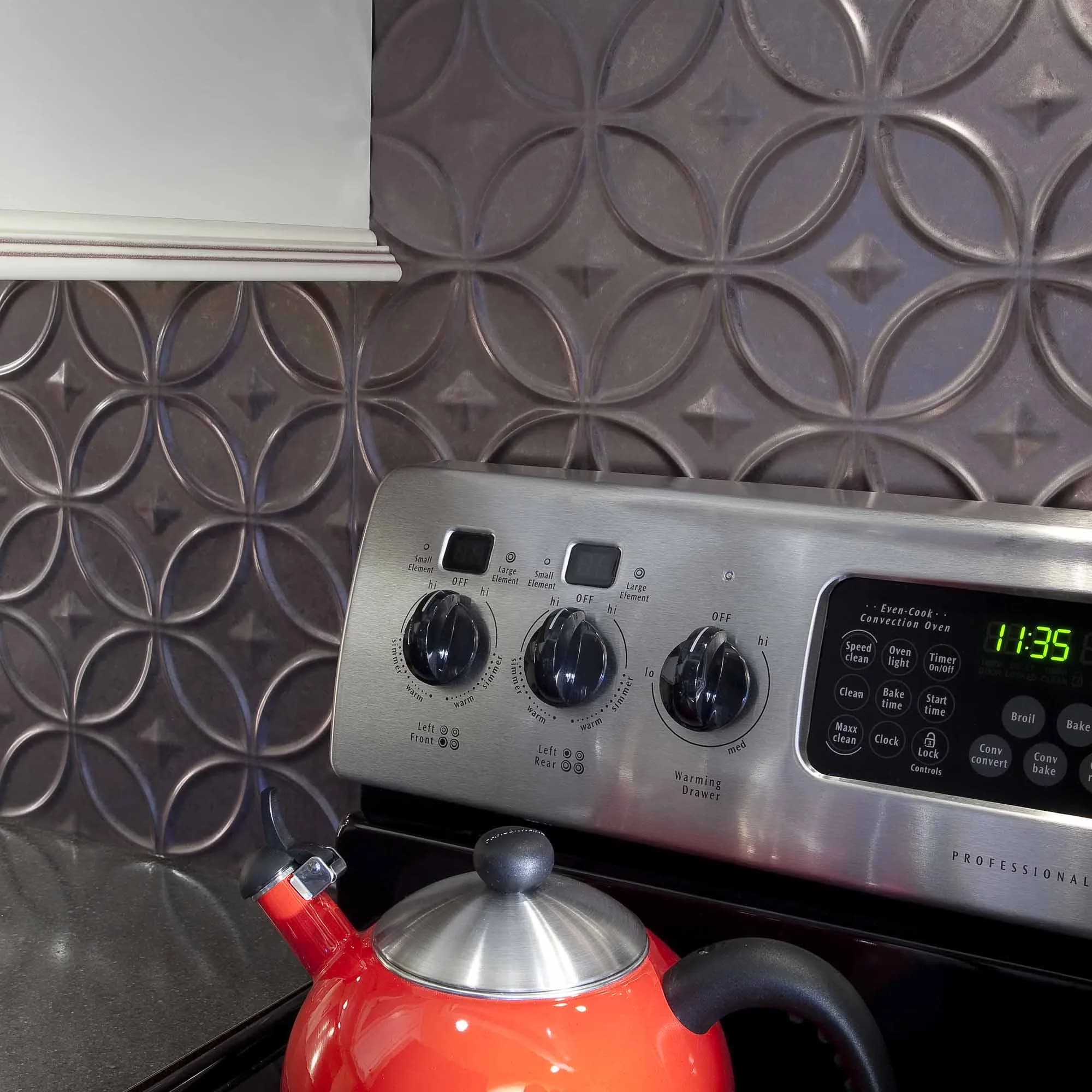Modern Kitchen Renovation with Easy Installation, Includes 5 panels (covers 15 sq ft) - Vinyl Silver Model DCE3C4