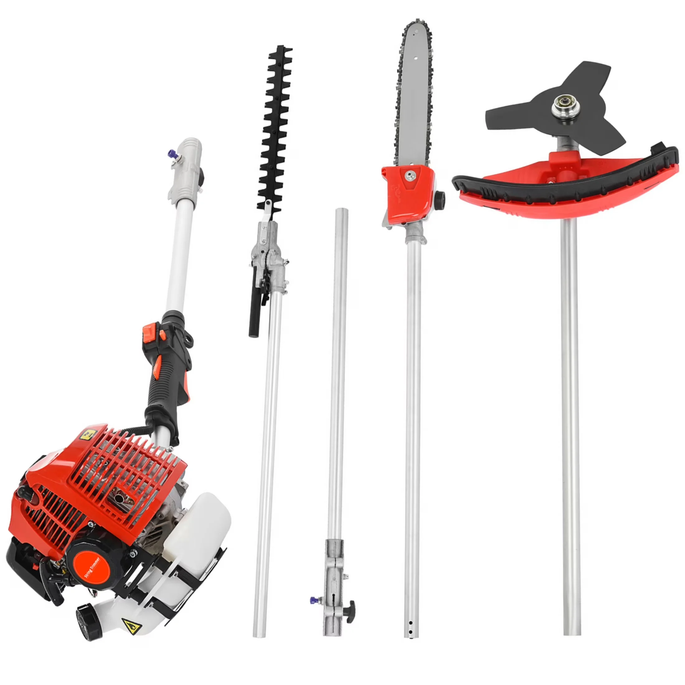 String Trimmer Stylish with Attachment Capable, Gas Pole Saw - Red for Garden Model 04F8ED