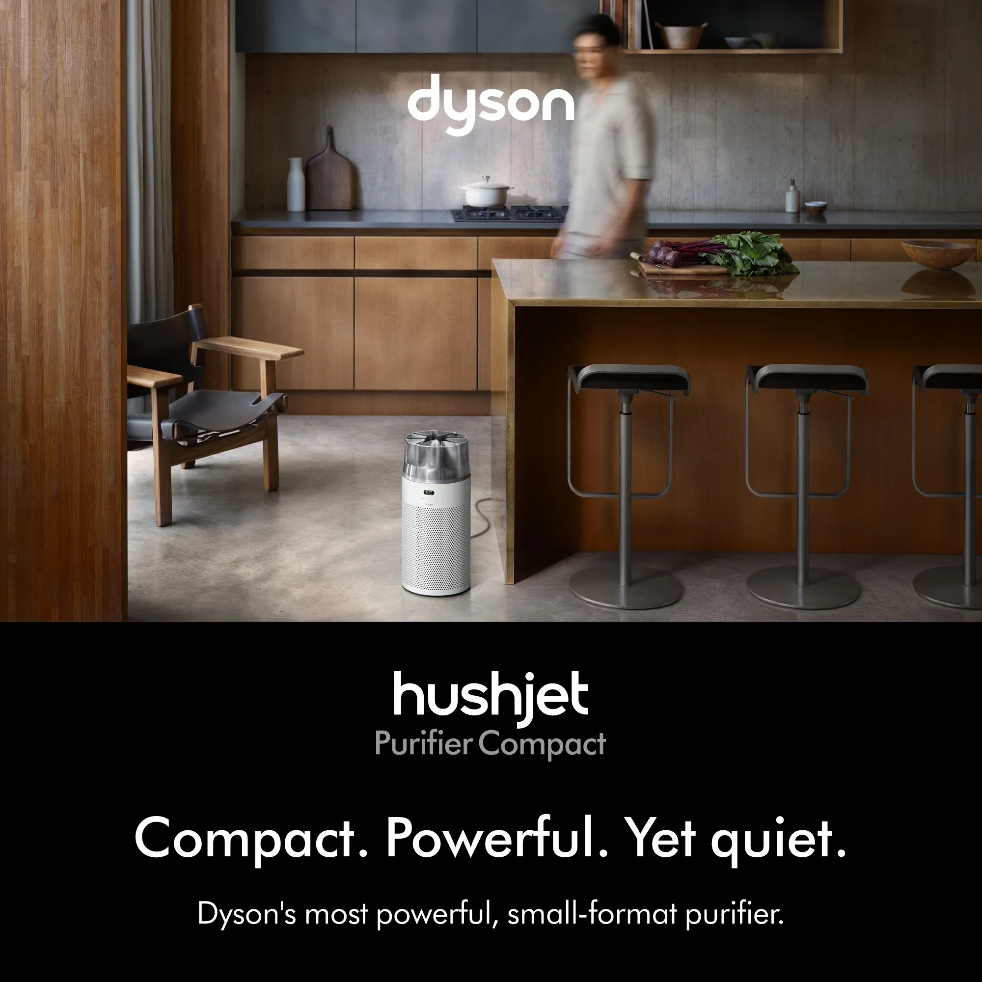 Air Purifier Compact - Silver HushJet for Daily Use Model F8E84B