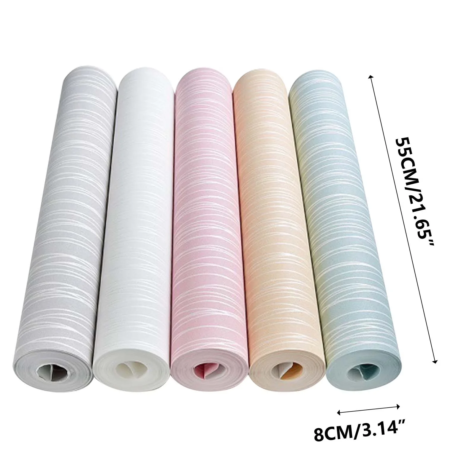 Wallpaper Wall Decals Wall Covering Modern with Removable, Embossed Stripes - Pink Paper for Bedroom Model DAAED2