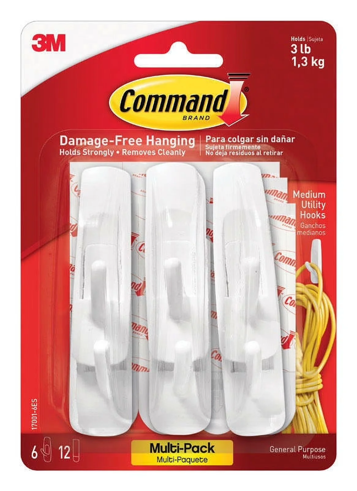 Damage-Free Hanging Classic with Reusable, Holding power: 1.3 kg - Diopter 1.5 Plastic Model E70C77