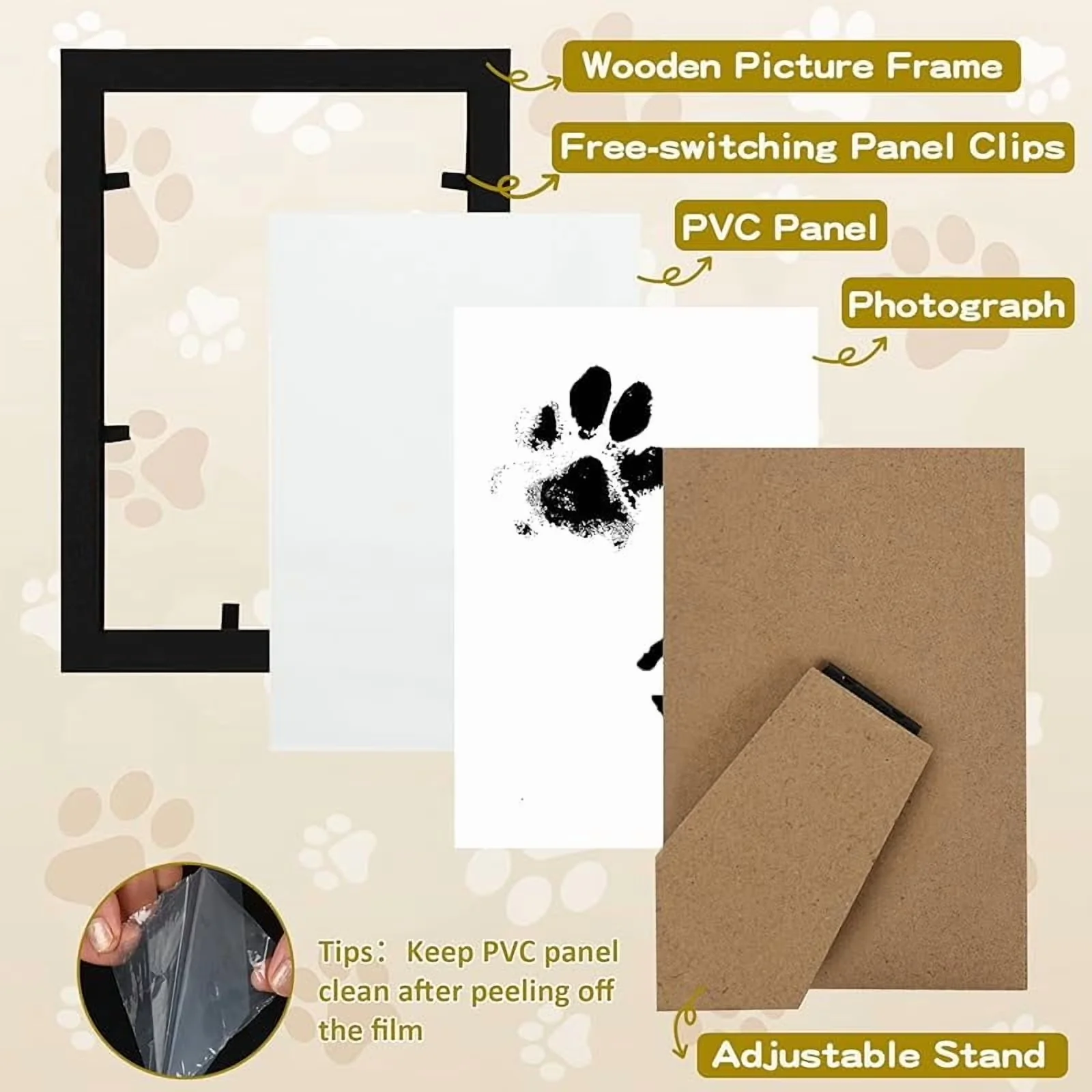Compact Moving with Pet Paw Printing Kit, Paw Print Ink Pad - Brown - Residential Grade Model DD14E7