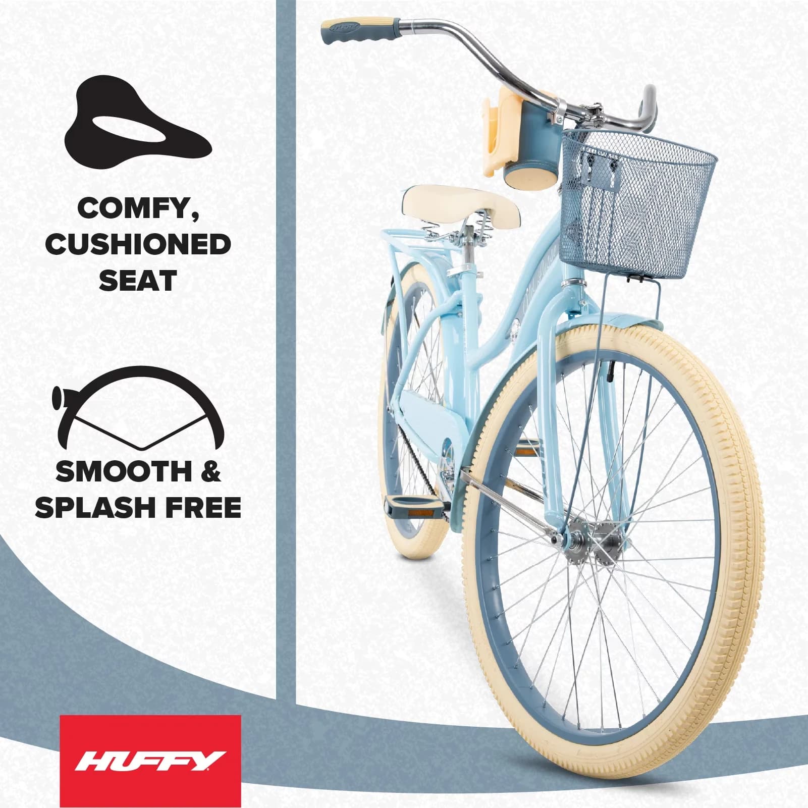 Cruiser Bike Reliable with Adjustable Seat, Adjustable Seat Height, Adult - Blue Model A8CAD4