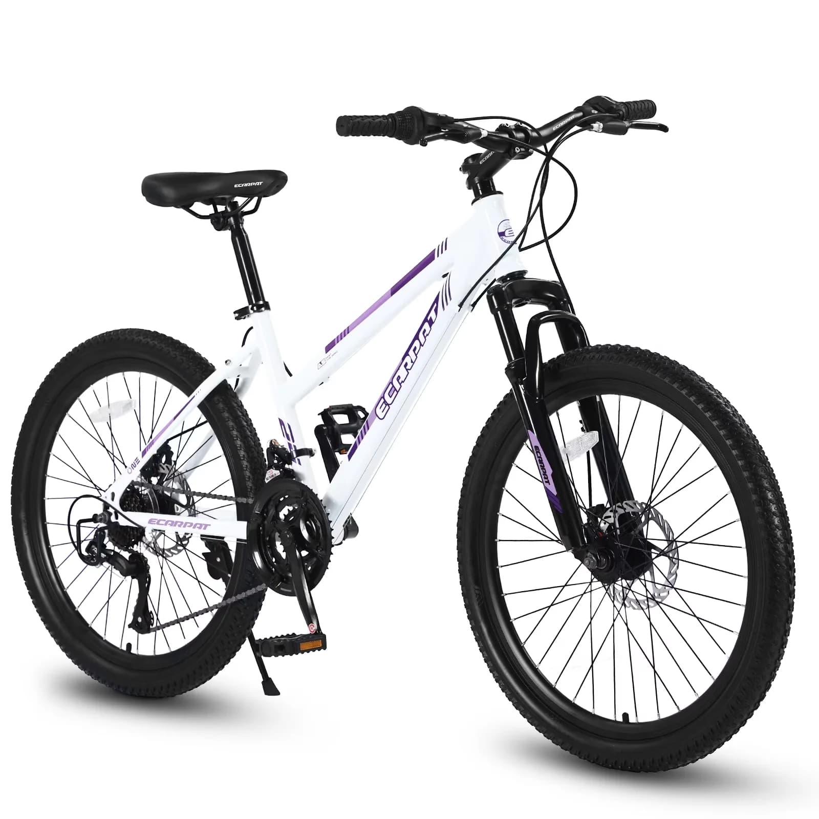 Stylish Mountain Bike with Adjustable Speed, Lightweight, Adjustable Seat - White Model D197F1