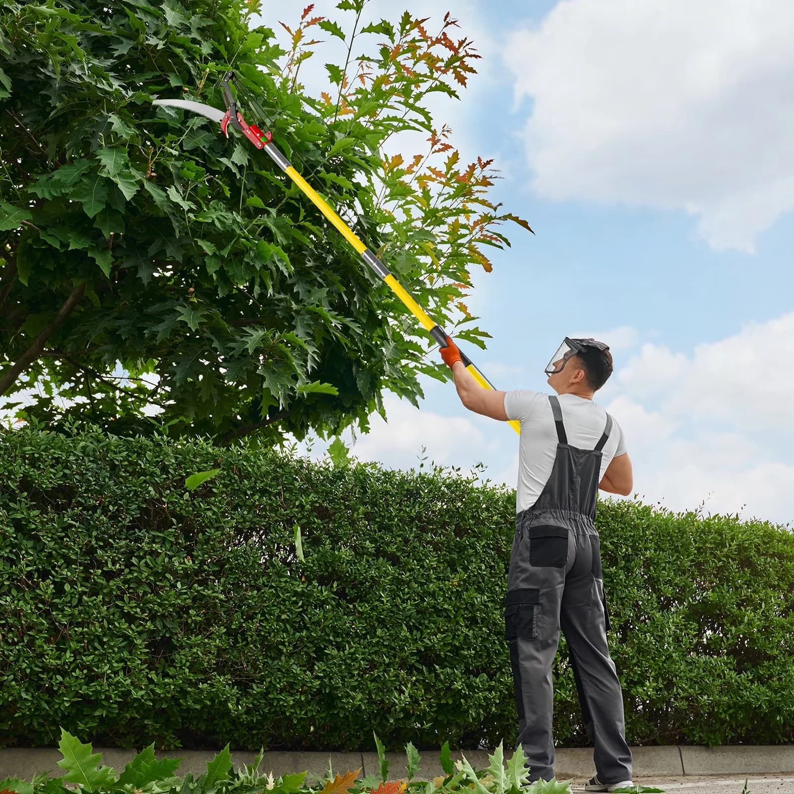 Quality Pole Saw with Telescoping, Yellow Tree Trimmer, Steel Blade - Yellow for Garden Model 5633C0
