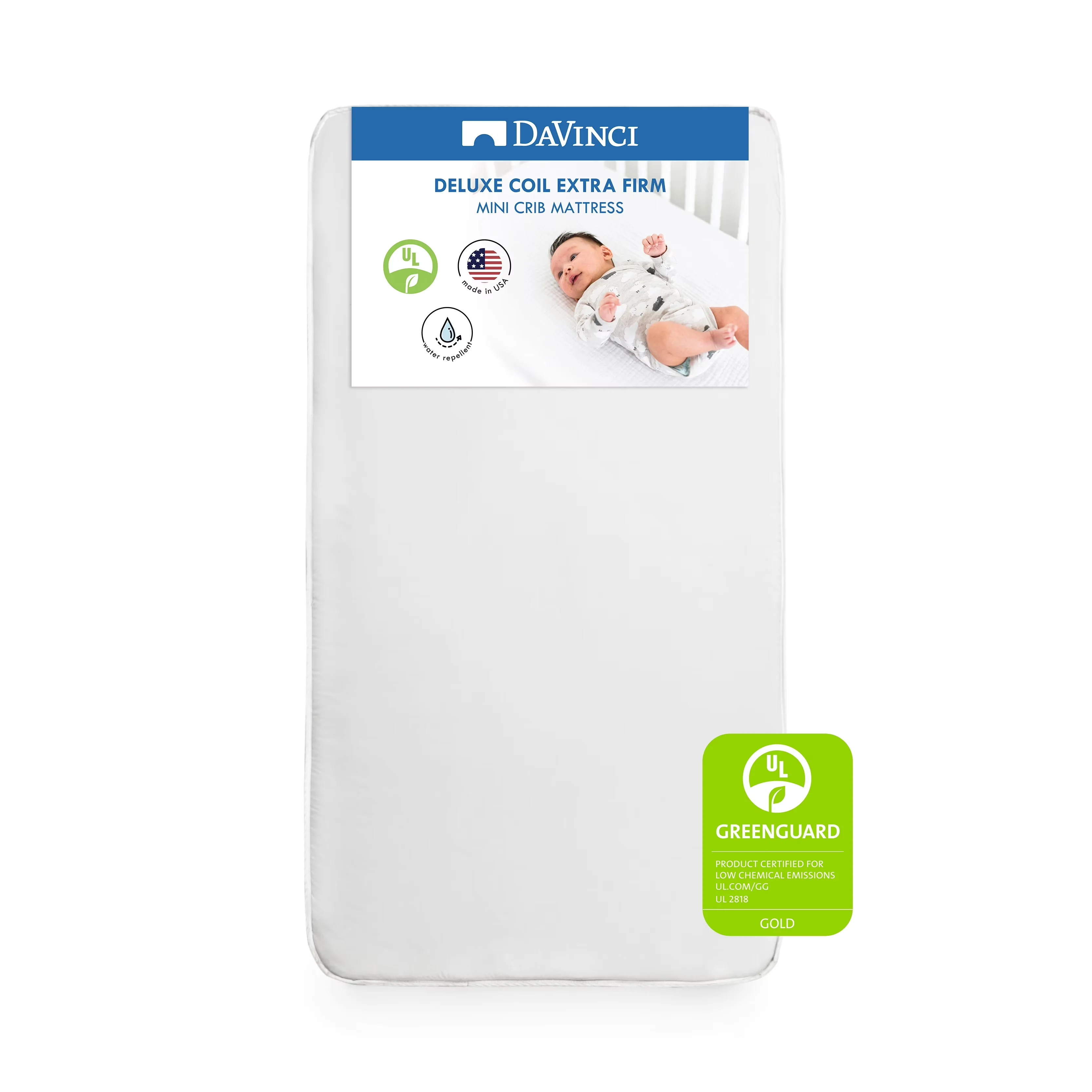 Reliable Mattresses Accessory with Hypoallergenic, Fits all standard size mini cribs - Medical-Grade Nylon, Polyester Fiber Fill,... Model A462D4