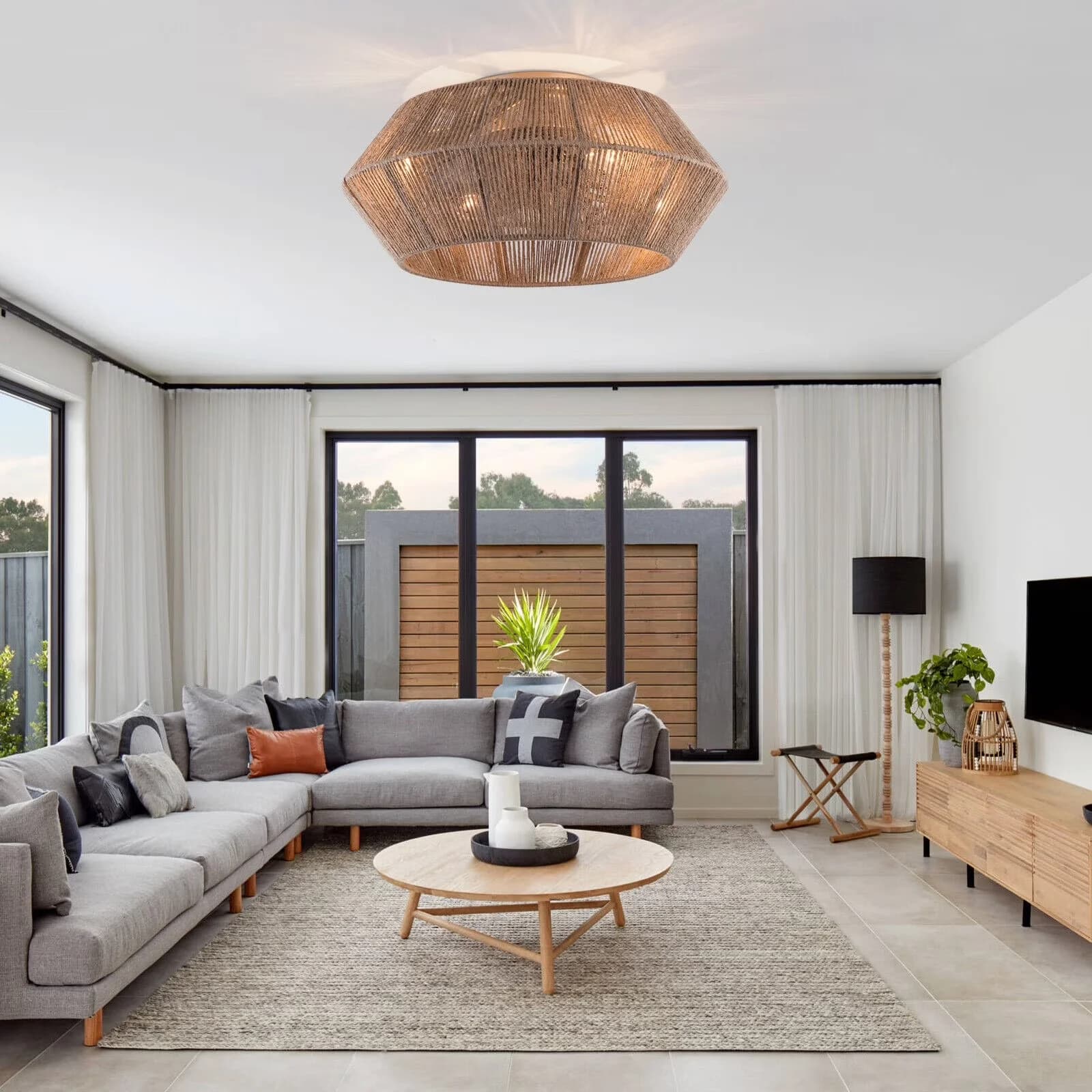 Essential Ceiling Fan with Incandescent, Remote Controlled, Remote Control 6 Speeds - Twine Brown Model 2DB75E