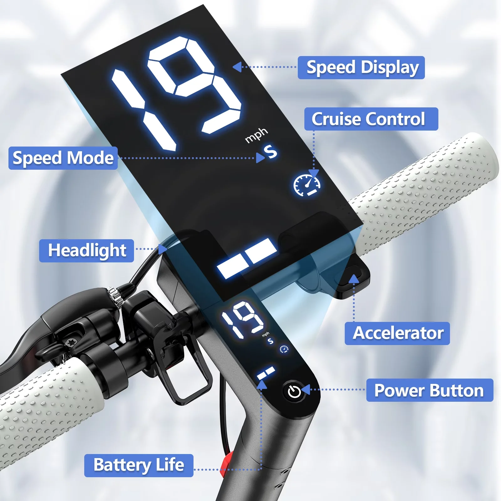 Efficient Scooter with Portable, Foldable, Electric 10.5Ah - Steel Blue Model EDDCE0