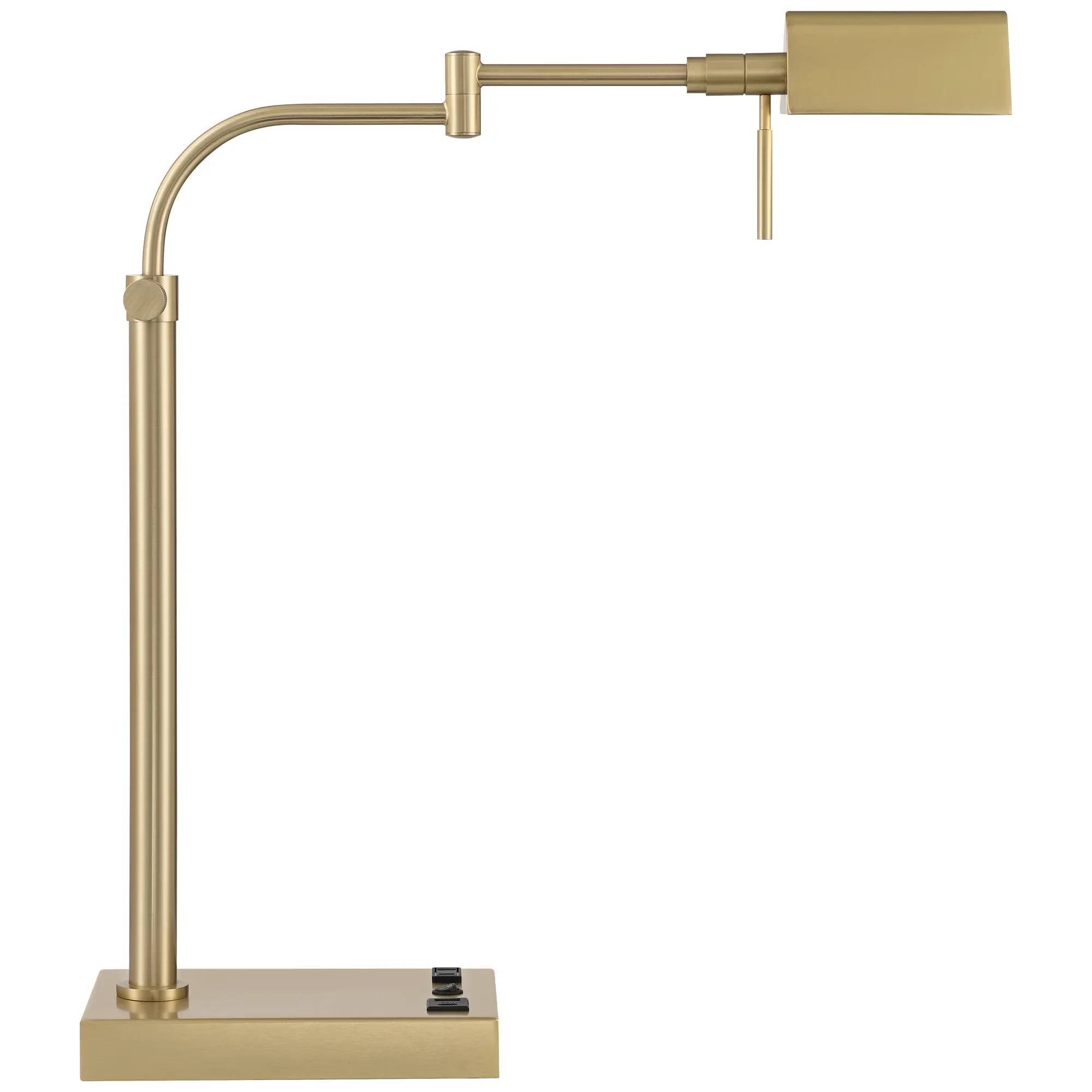 Stylish Desk Lamp with Incandescent, Adjustable Head - Metal Gold 1/2 - Long-Lasting Performance Model F3342F