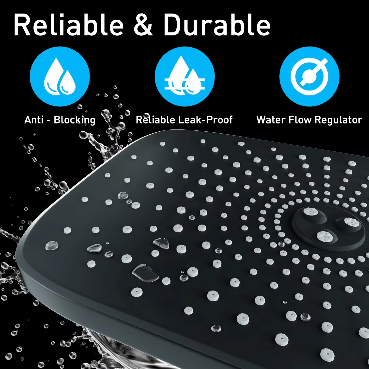 Shower Head Professional with Easy Installation, 180 Degree Swivel - Stainless Steel Black Model 40BBAD