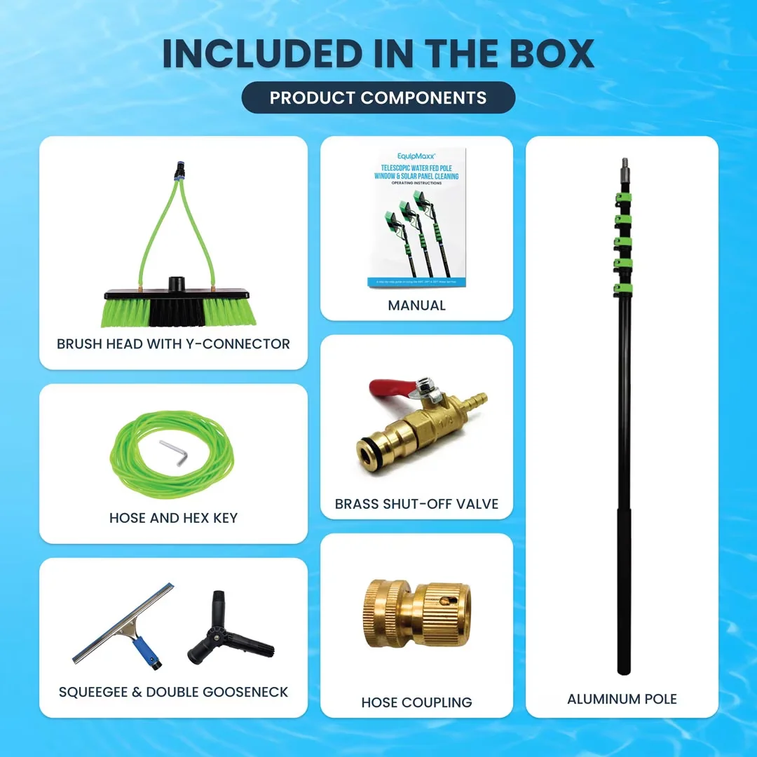 Essential Pressure Washer with Extendable, Squeegee, 30FT Water Fed Pole Kit - Aluminum Model C88597