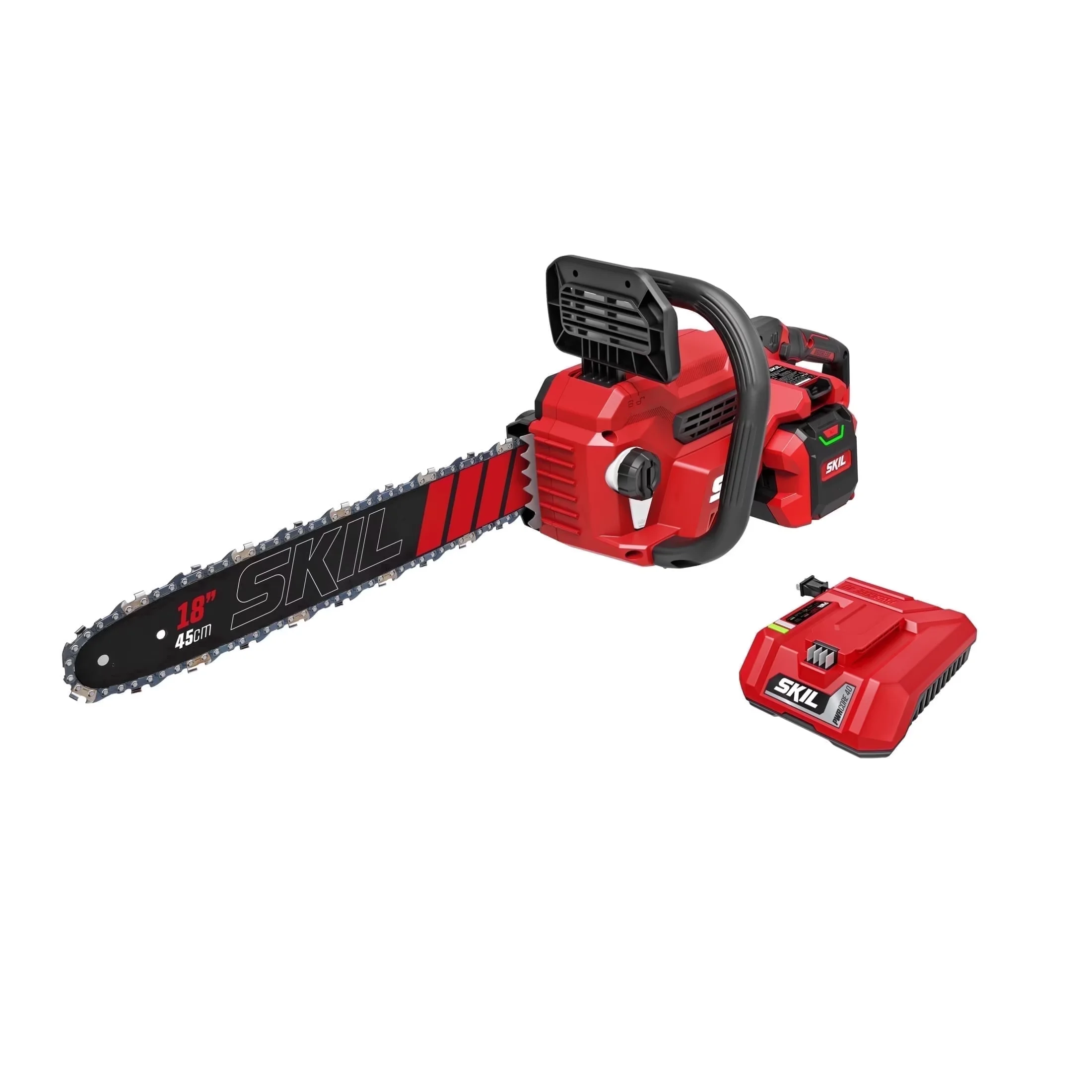 Chainsaw Innovative with Battery, 40V, Automatic Chain Oiler - Red - Satisfaction Guaranteed Model C06B52