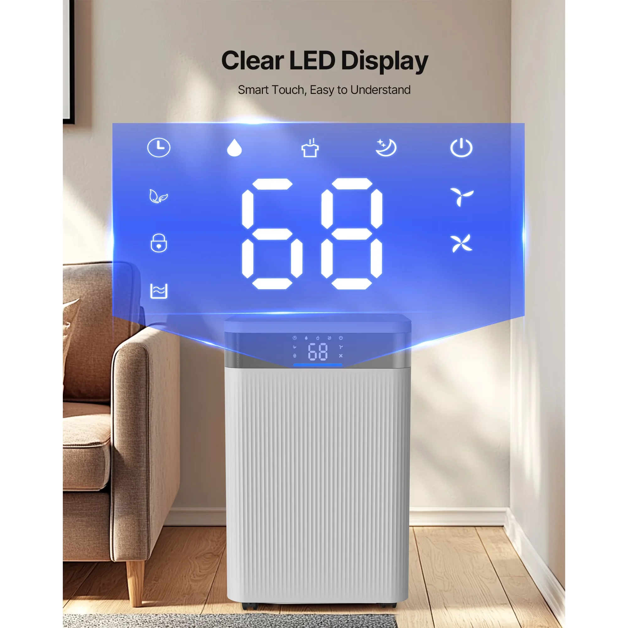 Dehumidifier Reliable with Adjustable Humidistat, Automatic Shut-Off - White for Home Model 57C324