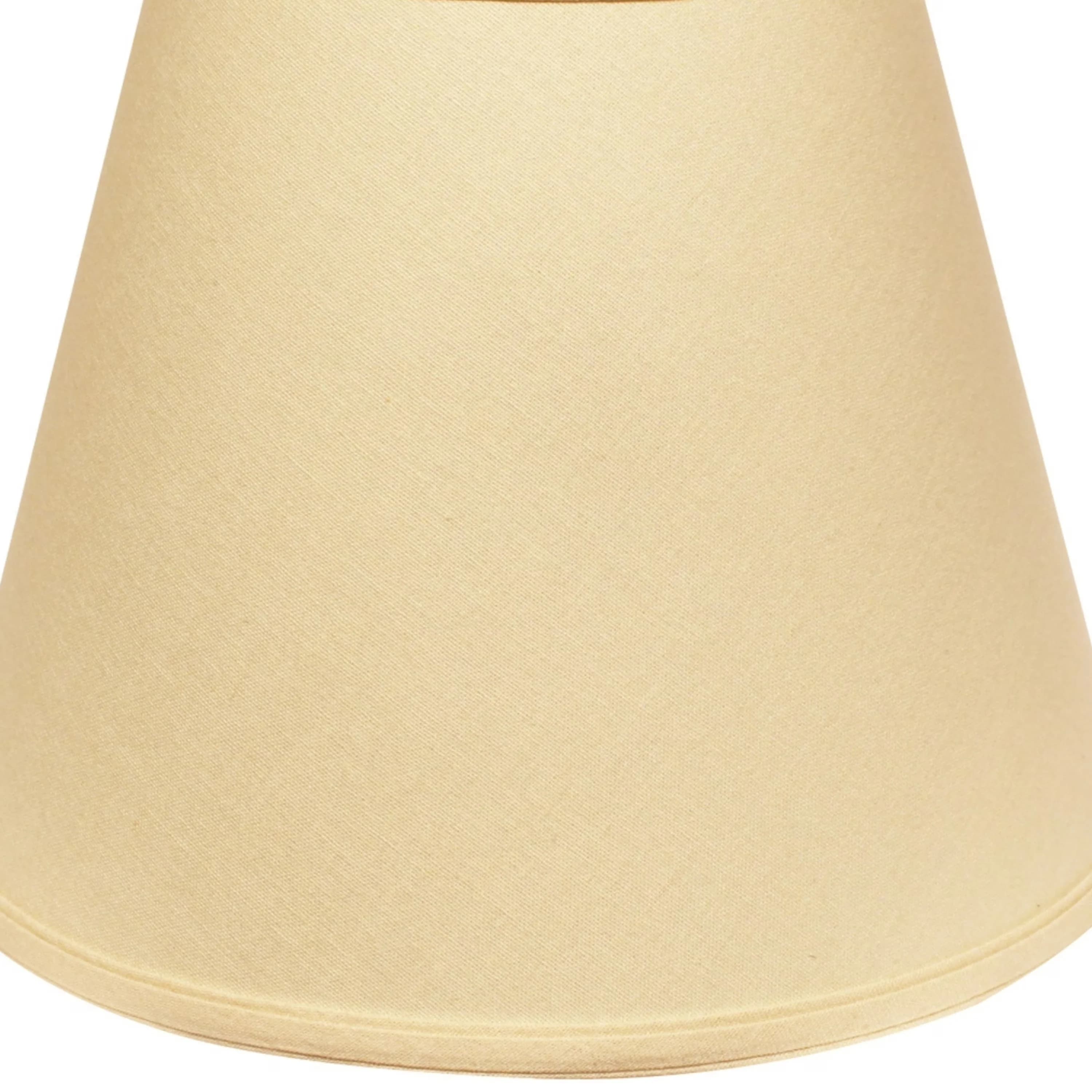 Modern Table Lamp with LED, Farmhouse, Deep Empire Hardback Lampshade - Beige Metal Model 7DA6F9
