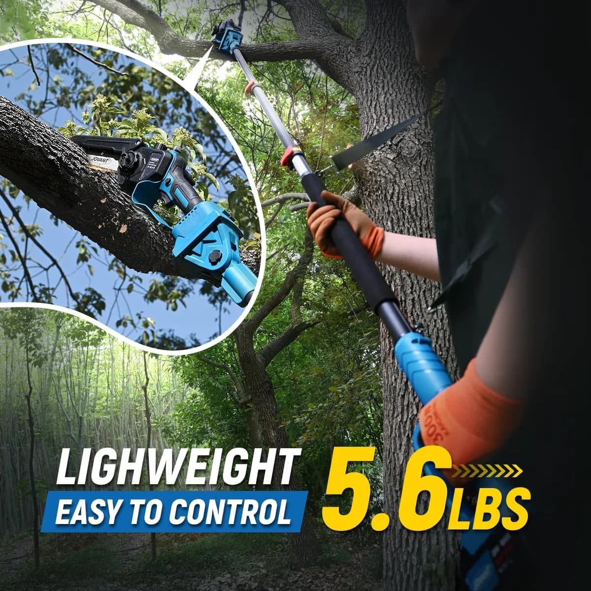 Sleek Pole Saw with Battery, 20V, Automatic Chain Oiler - 15 - Long-Lasting Performance Model AF2060