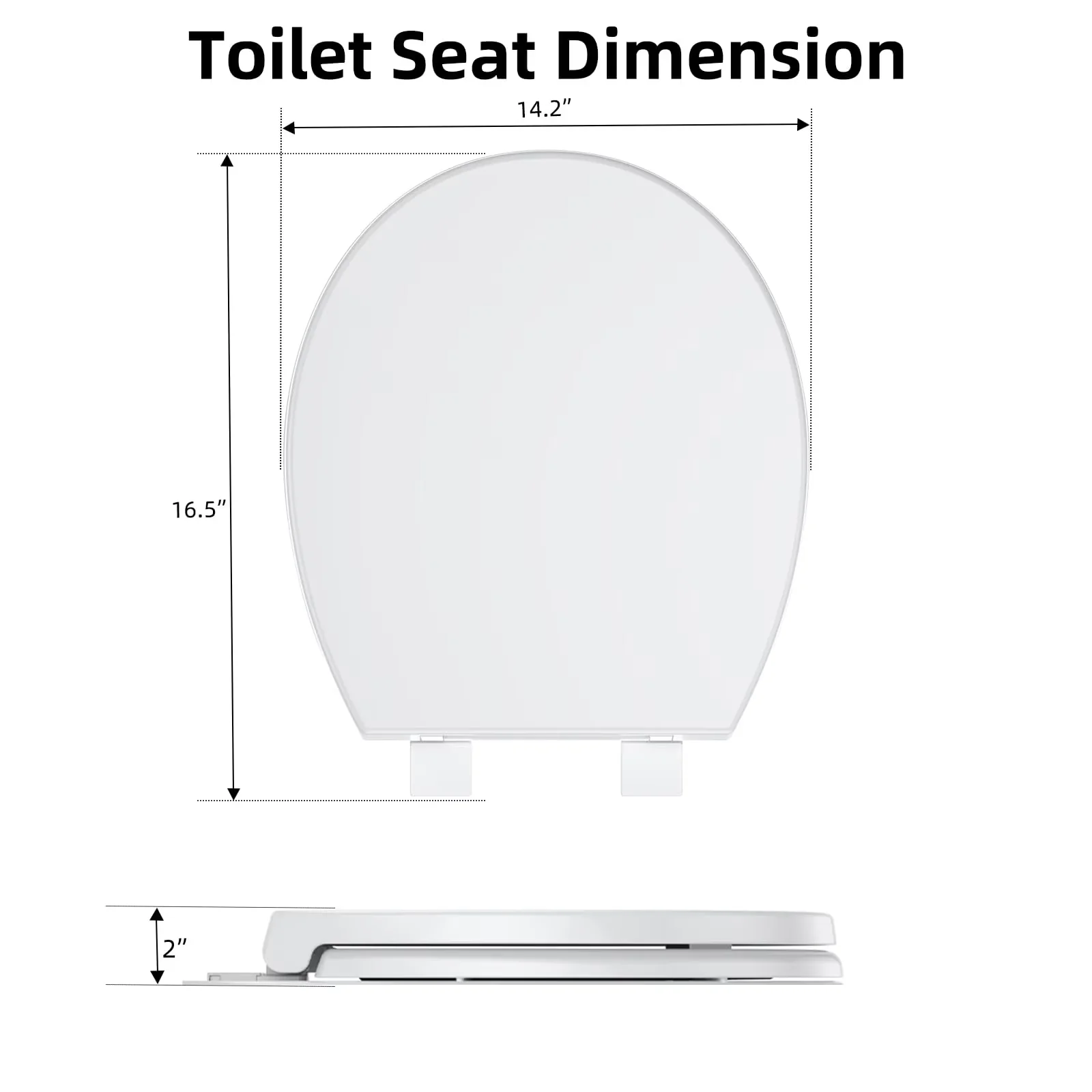 Durable Toilet Seats And Lid with Quick Release, Homfan Round Seat, Quick Top Mount Seat White - Plastic White Model ED0469