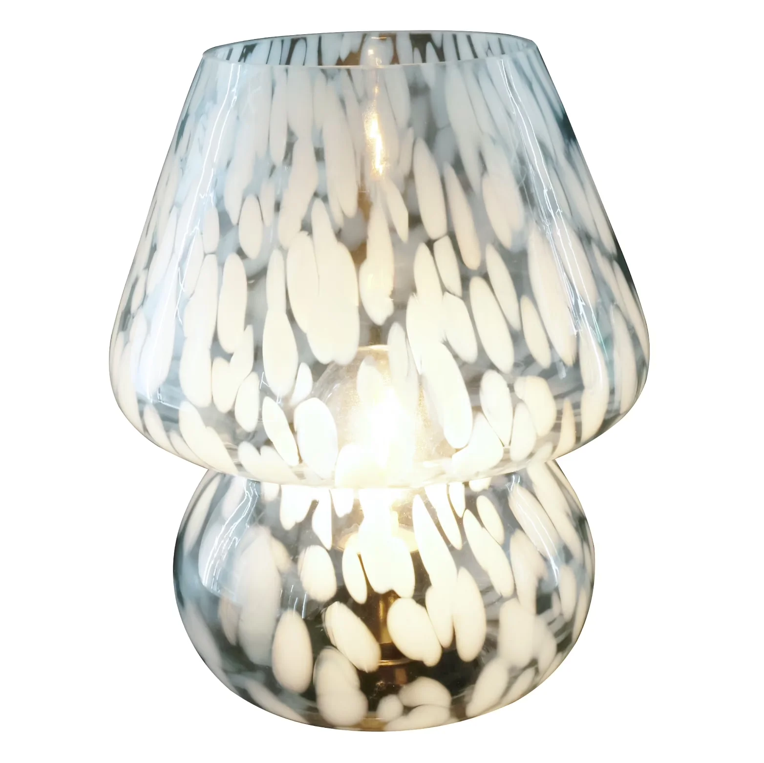 Compact Lamp with LED, Battery, Energy Efficient - Glass Multicolor Blue Model EF5741