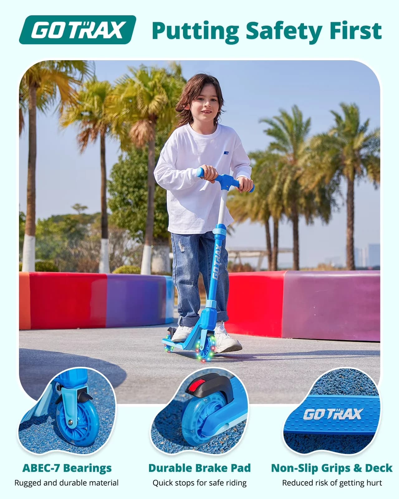 Durable Scooter with LED, Lightweight, Portable - Black K03 - Modern Design Model 4D7729