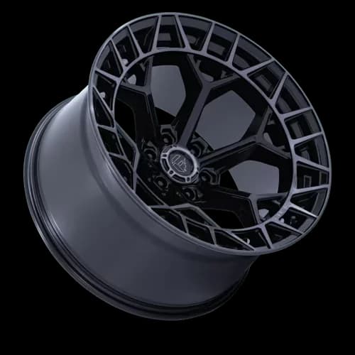 Modern Wheels And Rim with Rugged Wheels, Offset: -12mm, Bolt Pattern: 5x5 - Black Aluminum Model 7244CB