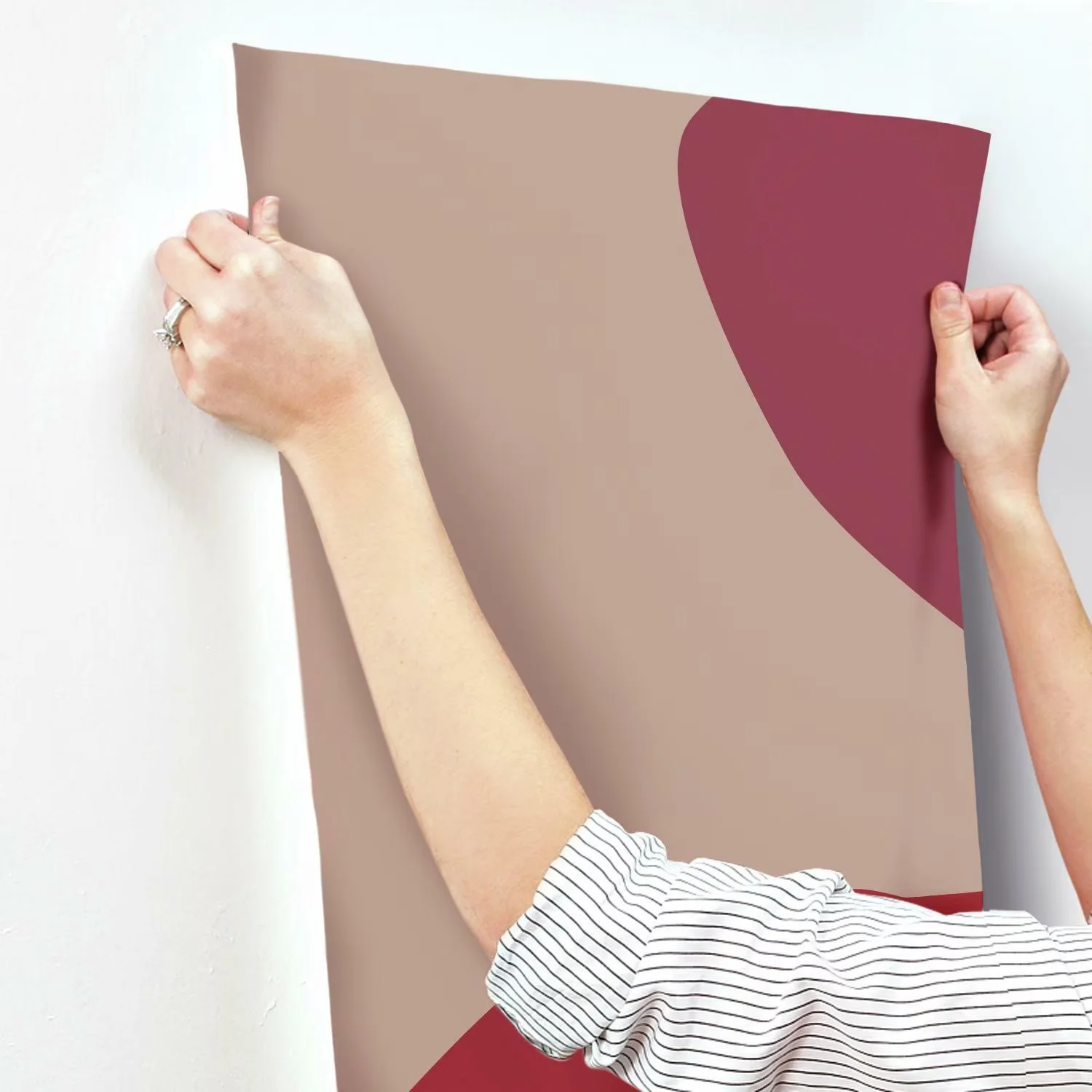 Premium Wallpaper Wall Decals Wall Covering with Removable, Safe for painted walls - Peel, Stick Paper Red Model 95D095