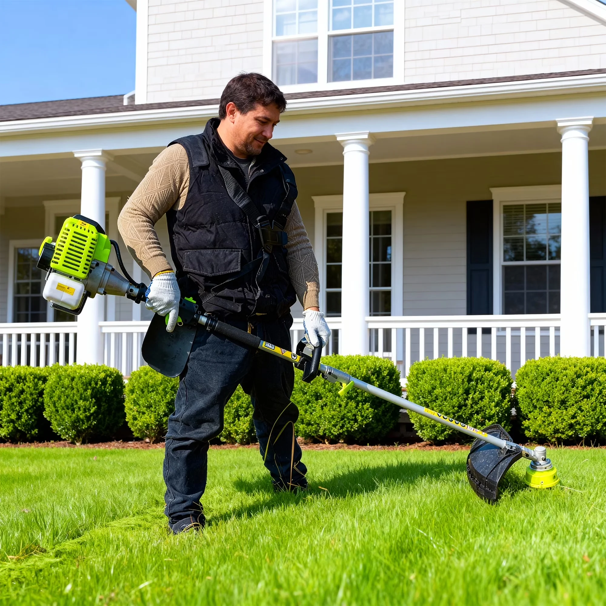 Reliable String Trimmer with Extendable, Hedge, 52cc 4 in 1 Gas Powered Weed Wacker - Green for Patio Model 695458