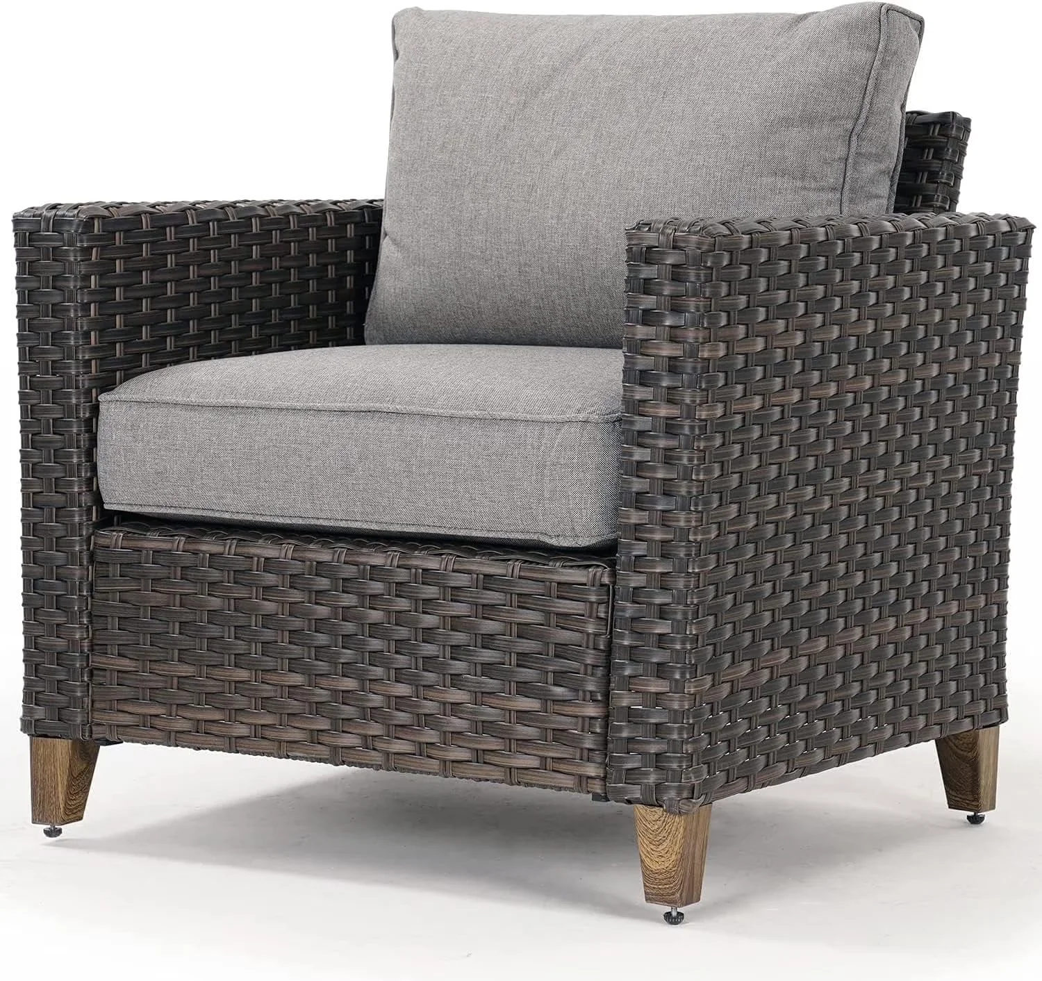 Innovative Outdoor Sofas Sectional with Water-Resistant, Contemporary - Gray Wicker, Steel, Fabric Model BD4FF0