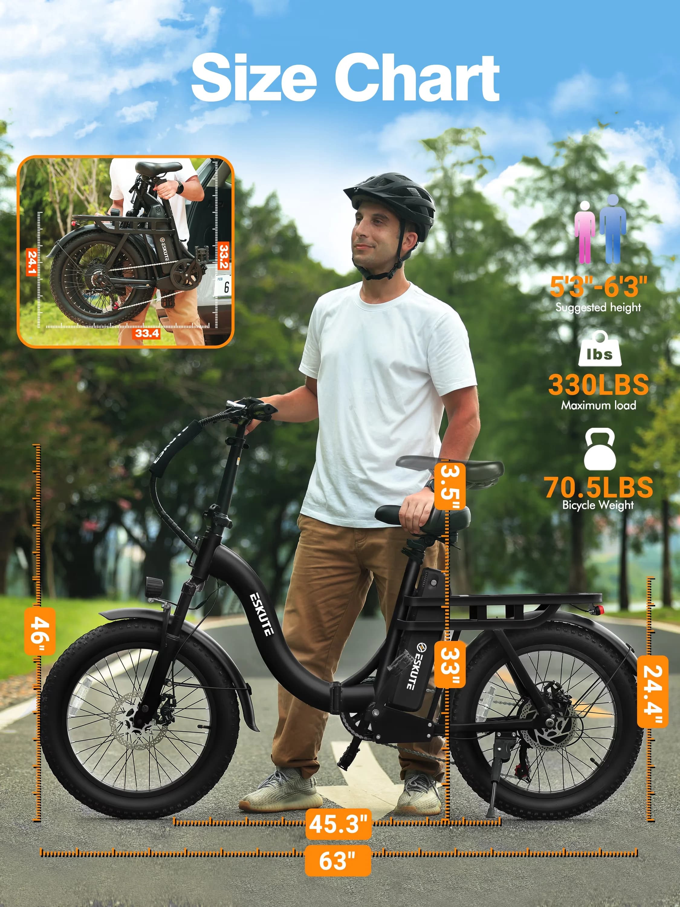 Efficient Electric Bike with Battery, 1200W, 48V - Black - Modern Design Model 1E9963