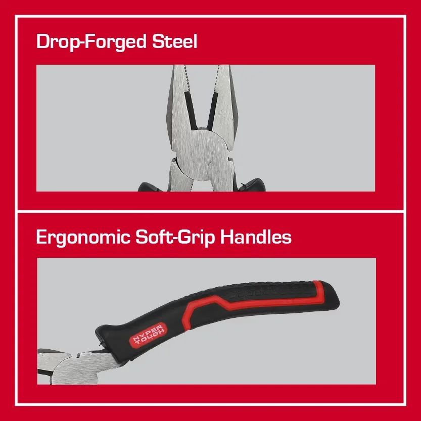 Essential Hand Tool with 6-Inch Linesman Pliers - Red - Professional Series Model 24303C