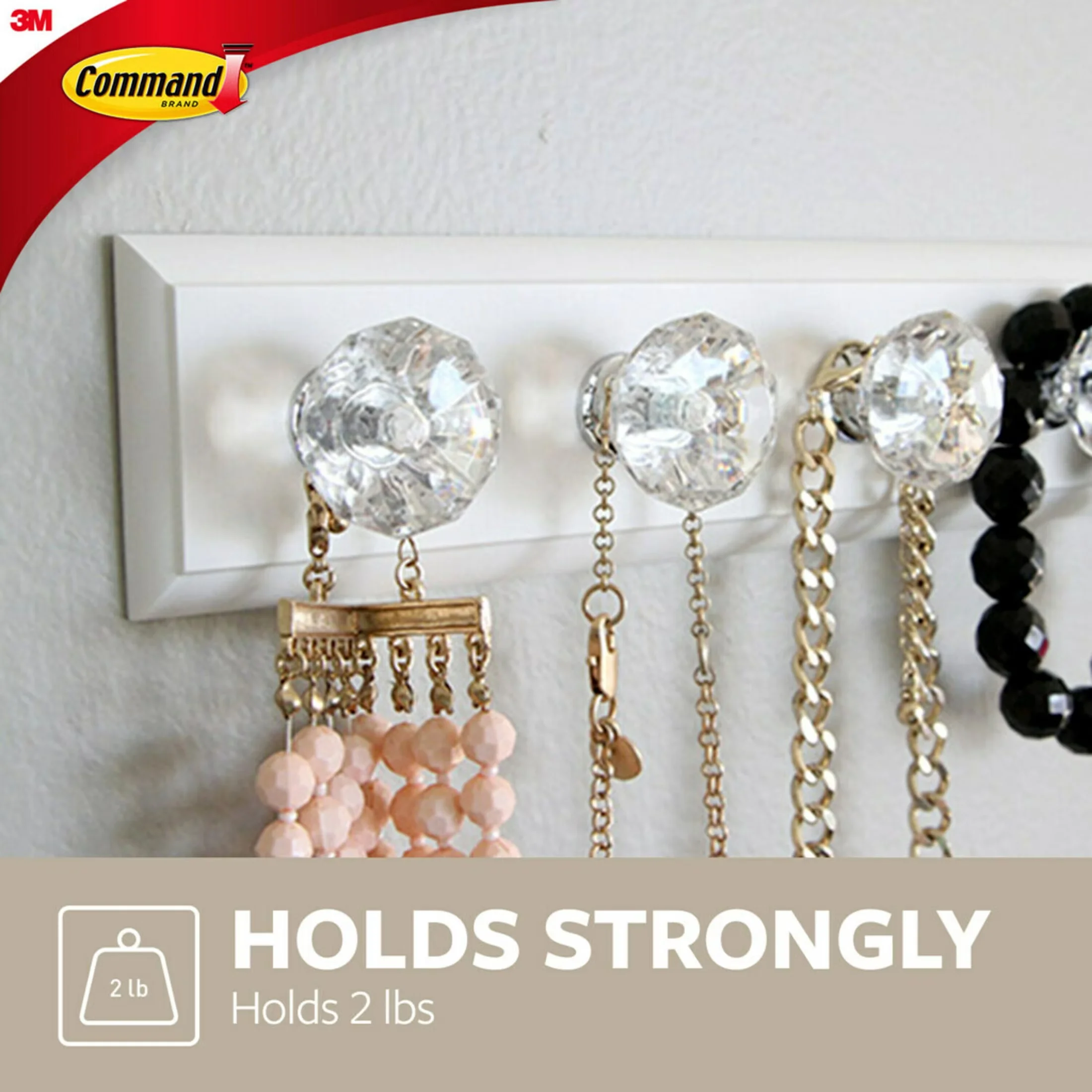 Reliable Damage-Free Hanging with Wall-Mountable, Easy Installation - White Plastic Model F01872