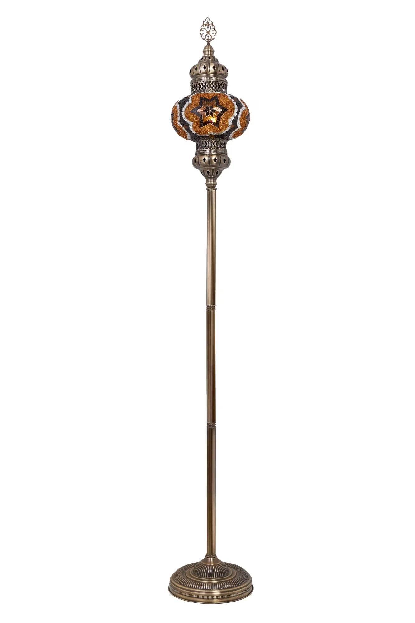 Professional Floor Lamp with LED, Bohemian, Eco Friendly - Black, Brown Metal Model 09A7B4