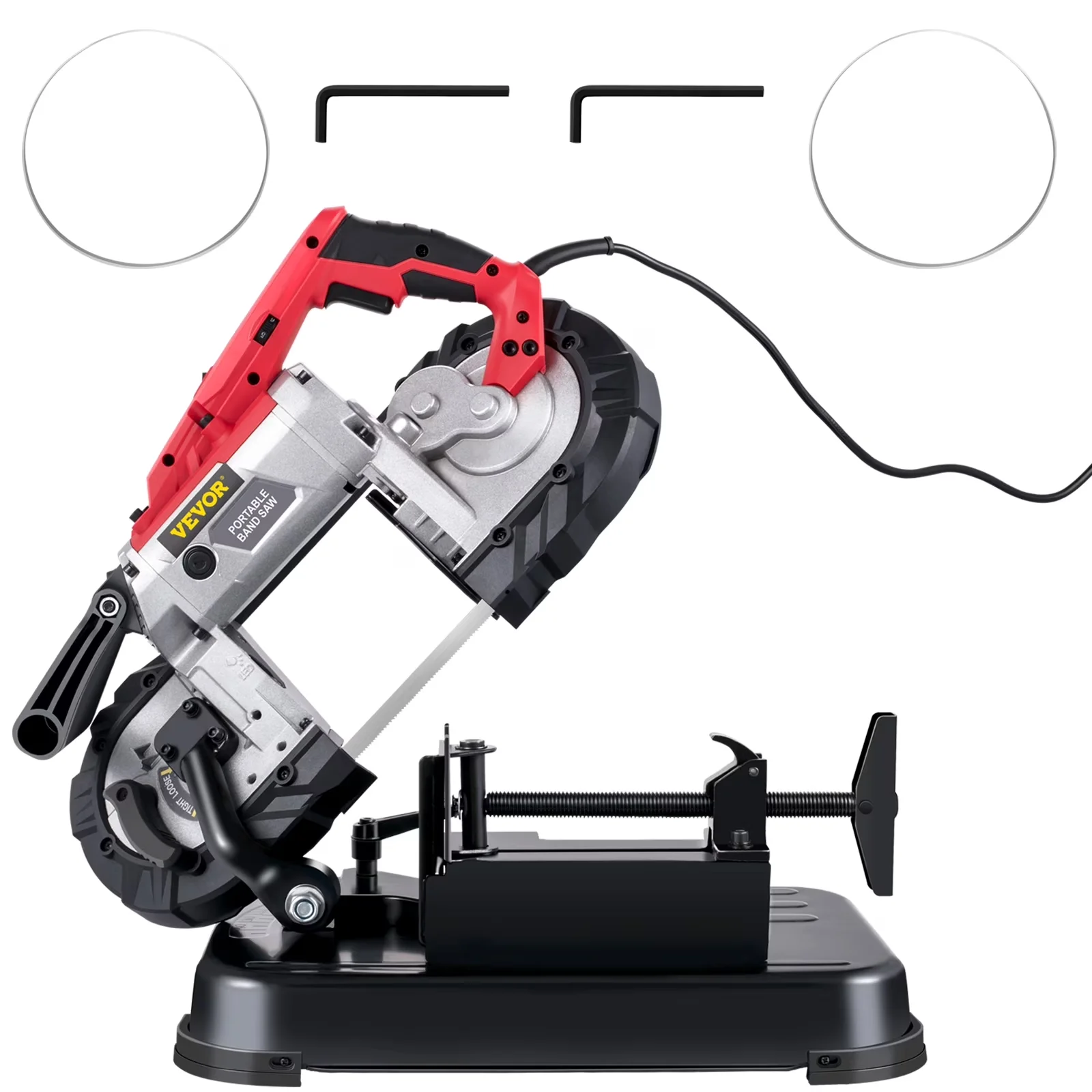 Classic Power Saw with Battery, 110V, Portable Band - Red - Space-Saving Design Model 30FB91