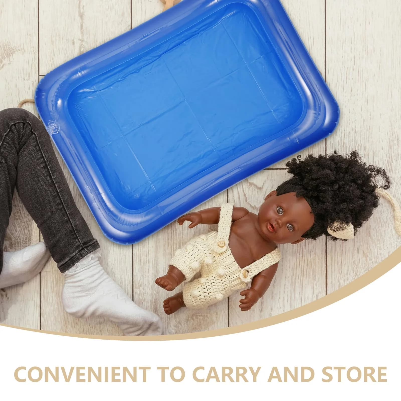 Inflatable Pool Essential with mini pool-1-chilled serving tray, Mini Swimming Transparent Blue - Blue for Outdoor Model 530BA2