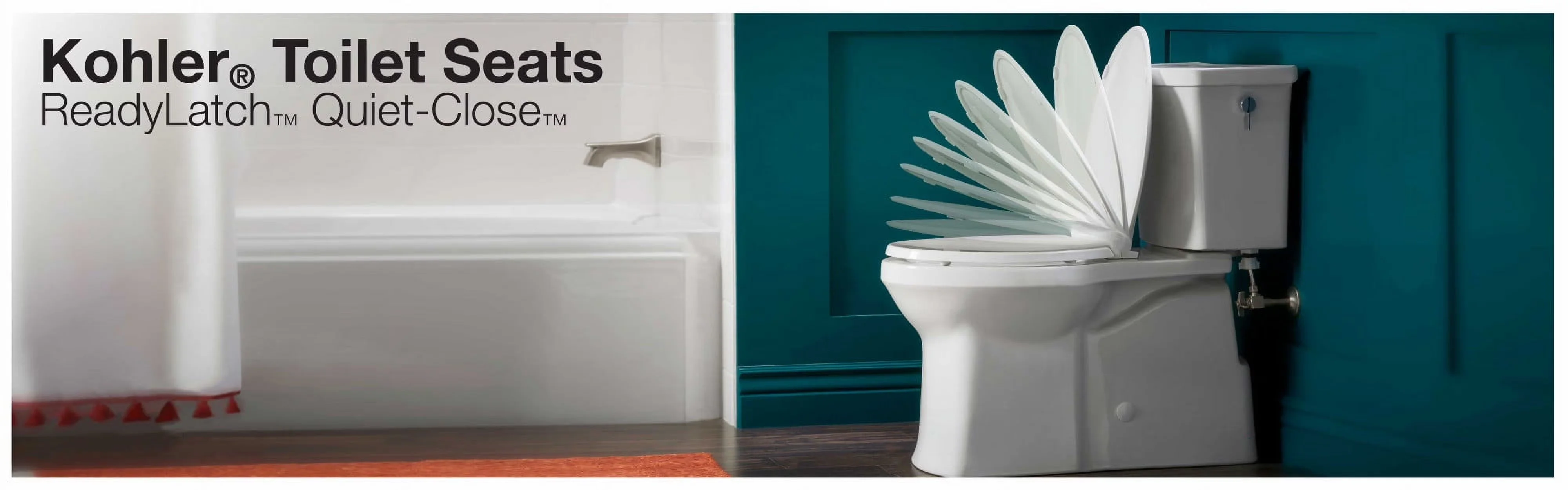 Toilet Seats And Lid Compact with Cachet ReadyLatch Quiet-Close Round Seat, Color White, White 4639-RL-0 - Plastic White Model 41BFAA
