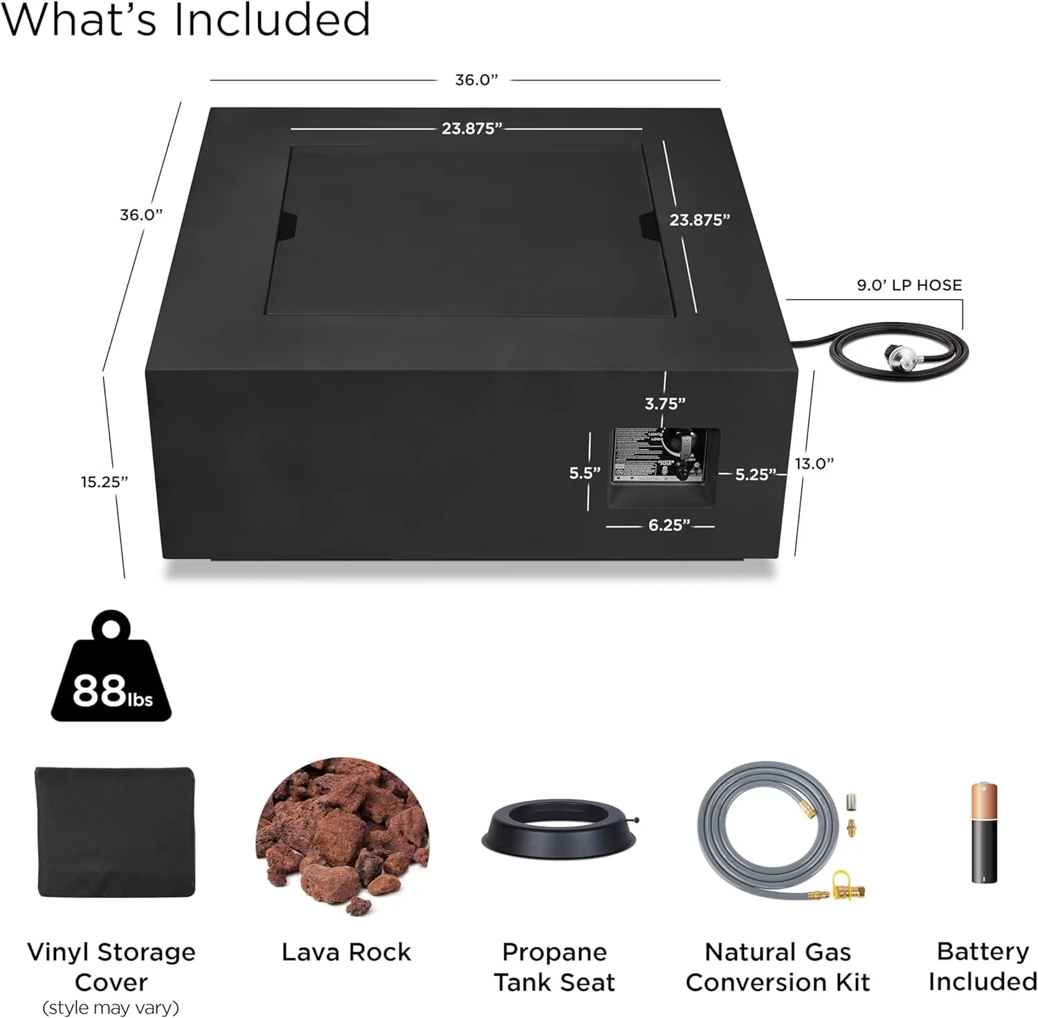 Versatile Outdoor Heating with Rust Resistant, Weatherproof, Style - Contemporary - Black Metal Model 9F1161