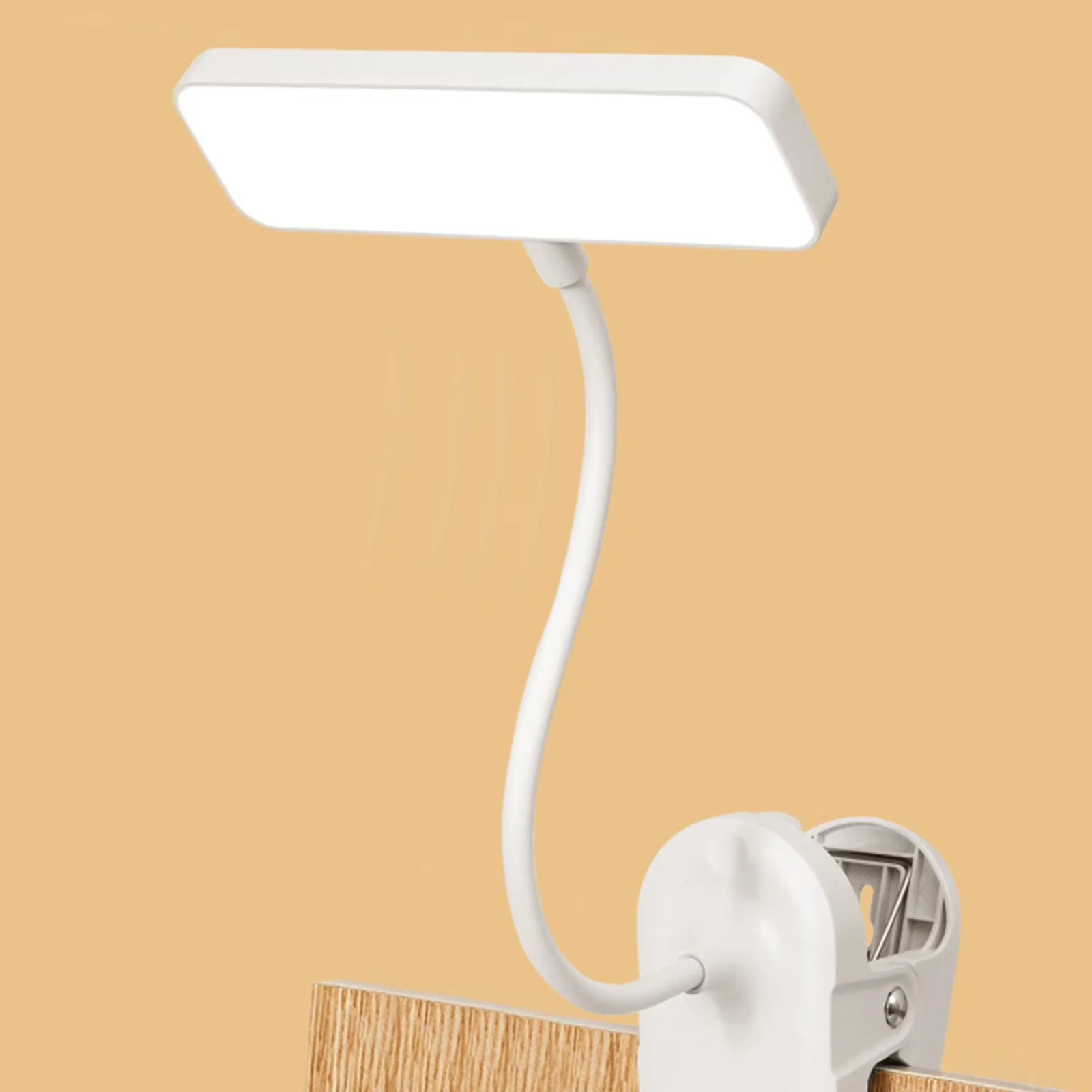 Efficient Desk Lamp with LED, Battery, Clip-On Lamps - Abs White - Universal Fit Model 2CA9F9