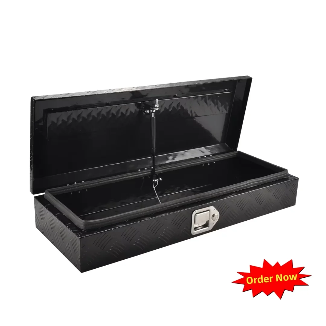Modern Toolstorage with Storage, Black, Heavy Duty Aluminum Tool Box - Black Aluminum Model E3E4C1
