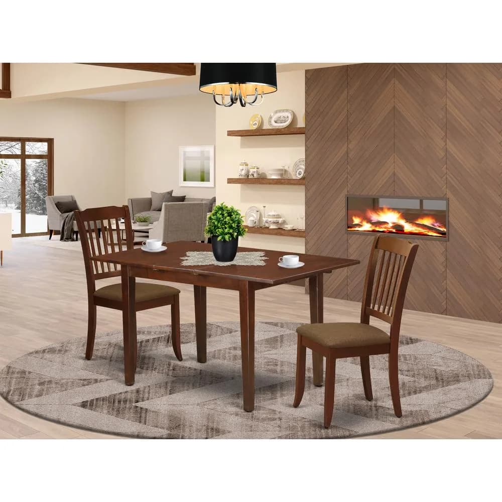 Patio Dining Set Reliable with Extendable, Glam, Room Mahogany - Wood Brown Model 179FAD