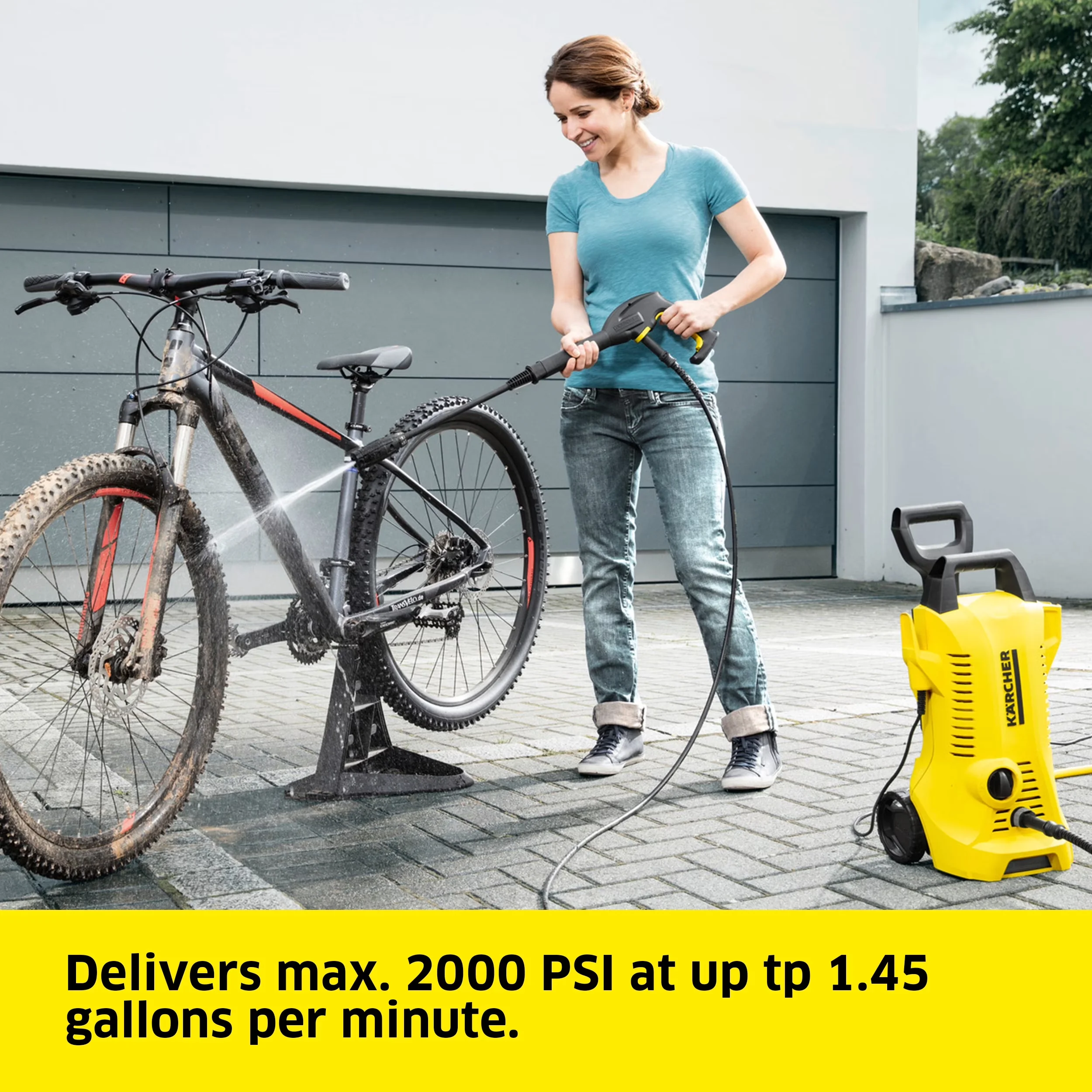 Durable Pressure Washer with Adjustable Wand, Max 2000 PSI, 2 Spray Wands - Model FA035D