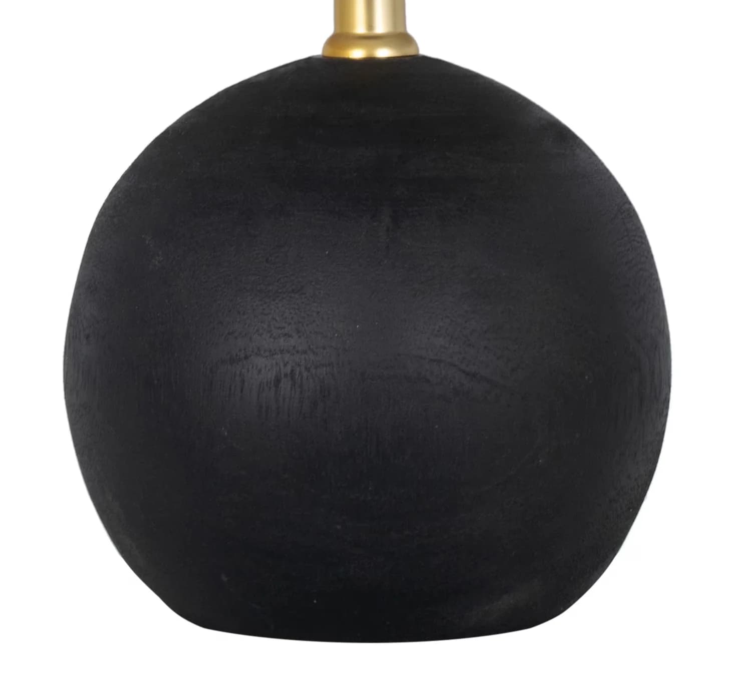 Versatile Table Lamp with LED, Traditional, 12.5” Mini Black Wood Ball - Black Poly-Resin Model E82255
