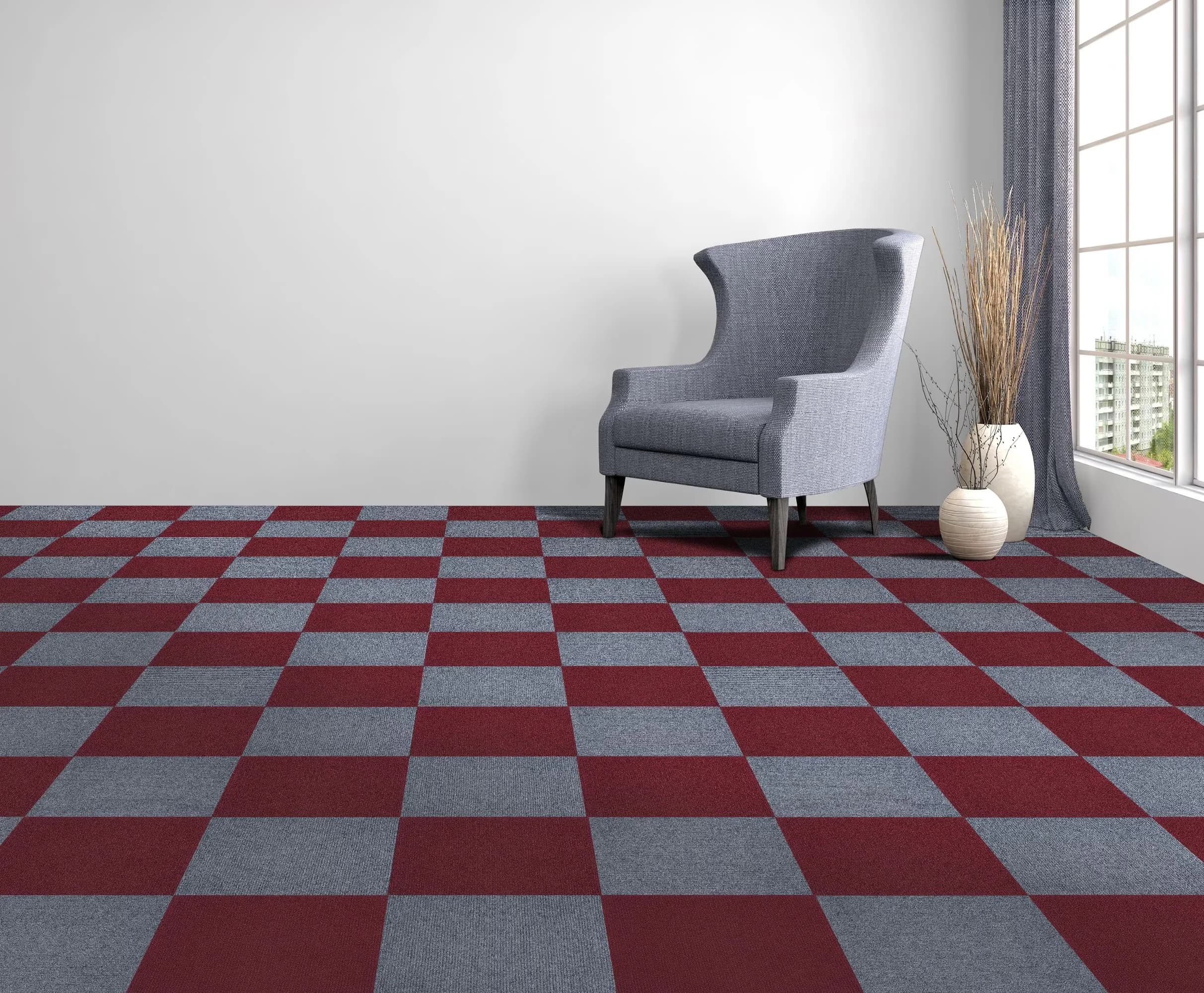 Grey Vinyl Flooring Vinyl Plank Flooring Durable with Easy Installation, Burgundy - Polyester 12 x 12 Model D0B03F