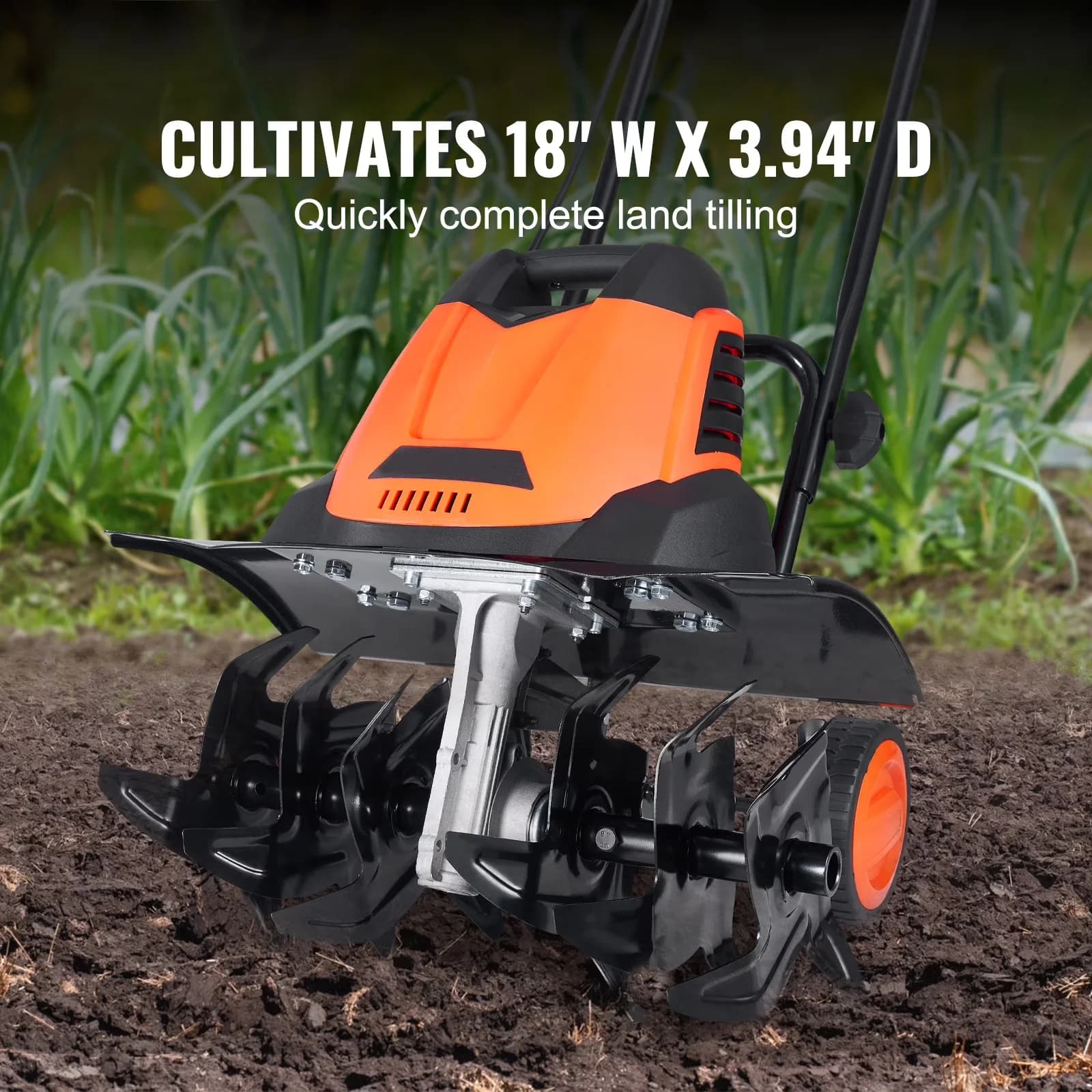 Premium Trillers Cultivator with 18" Width and 3.94" Depth, Corded Tiller/Cultivator, Electric Soil Digger for Garden - Model 0AE04A