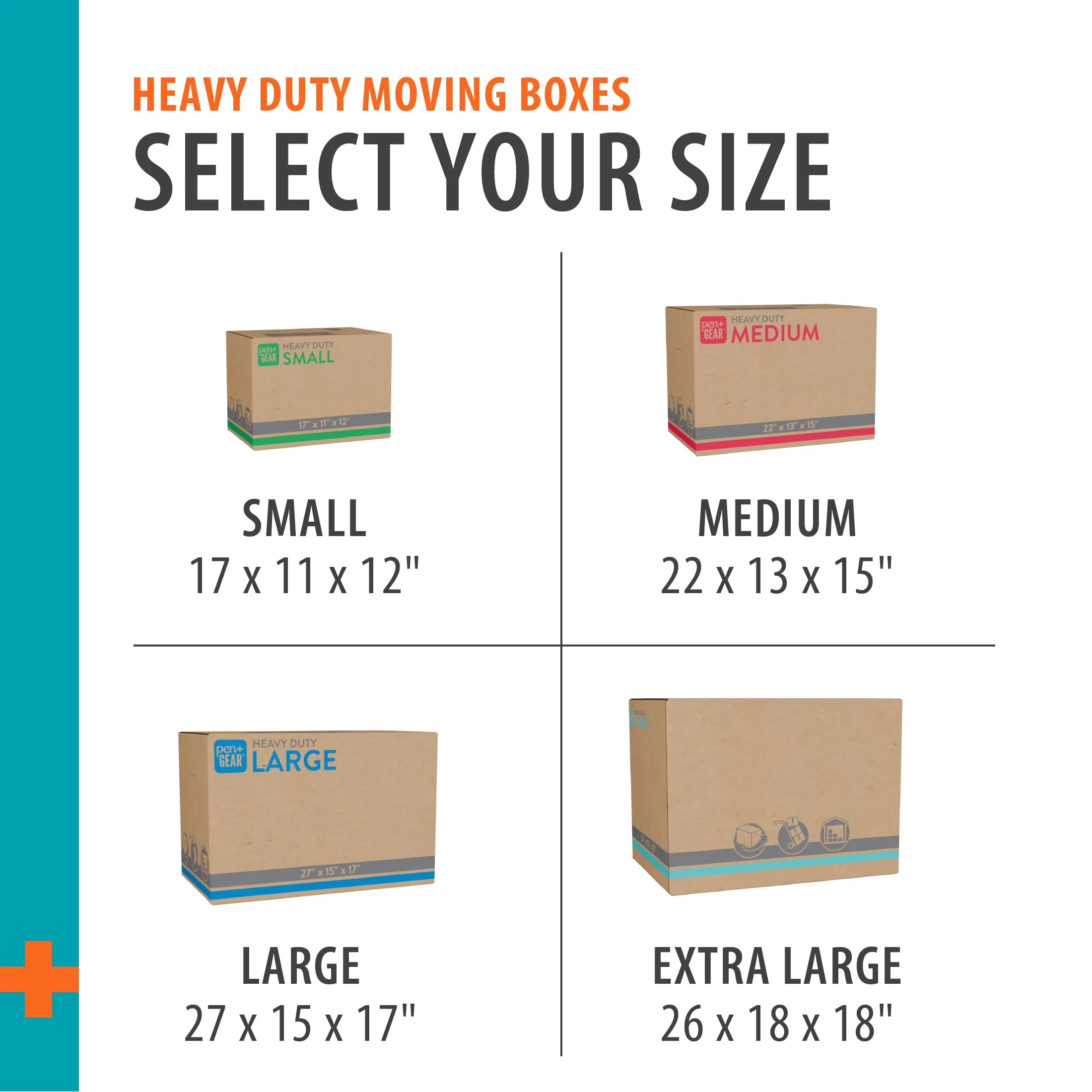 Versatile Moving with 22 Inches x 13 Inches x 15 Inches, Medium Heavy Duty Kraft Boxes - M Model A6B7DE