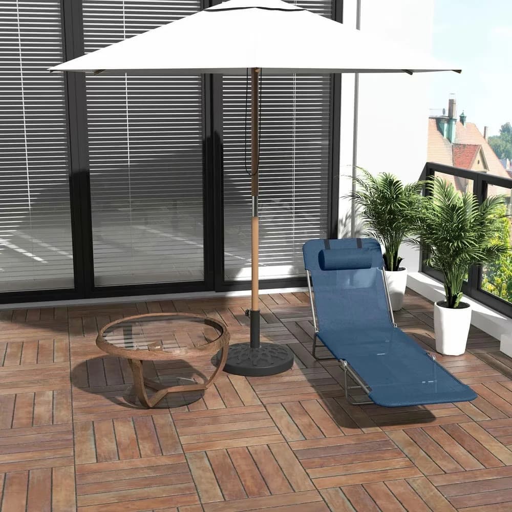 Reliable Beach Chair with Folding, Reclining - Steel, Mesh Fabric Blue Model 770ECB
