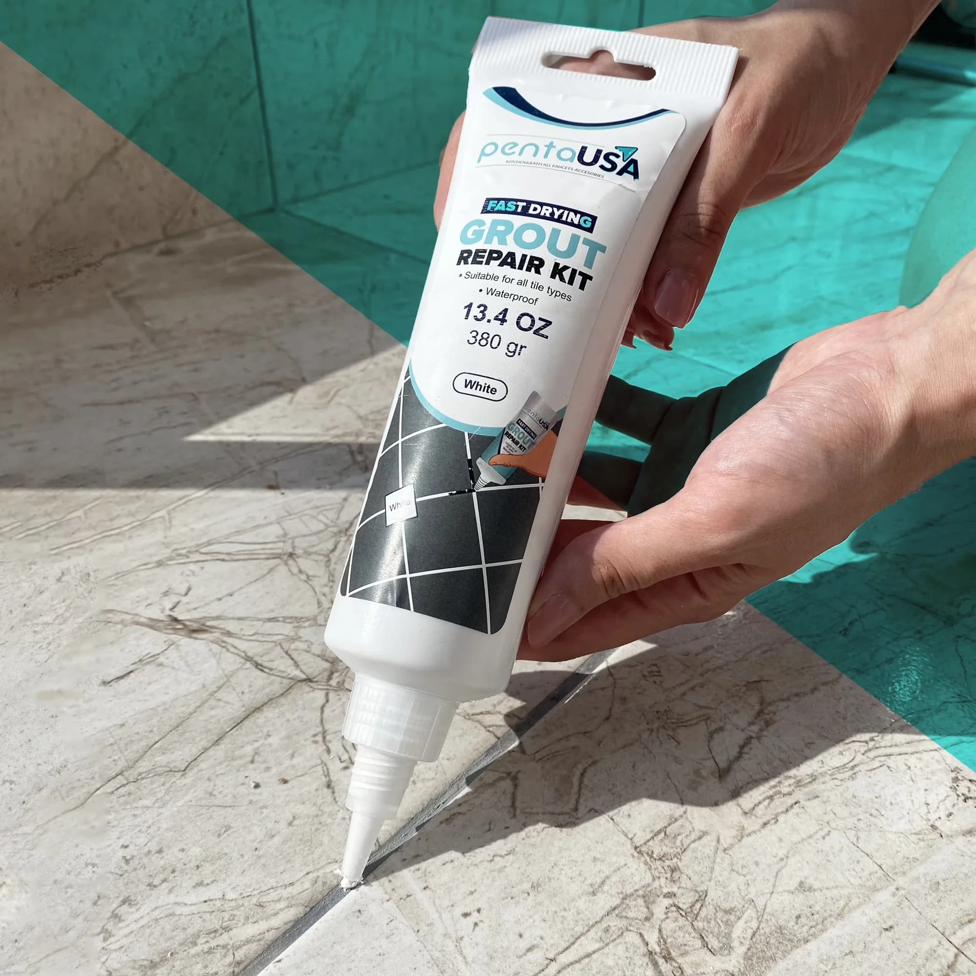 Compact Building Material with Waterproof, Odorless Formula - White 13.4 oz Model 8D4622