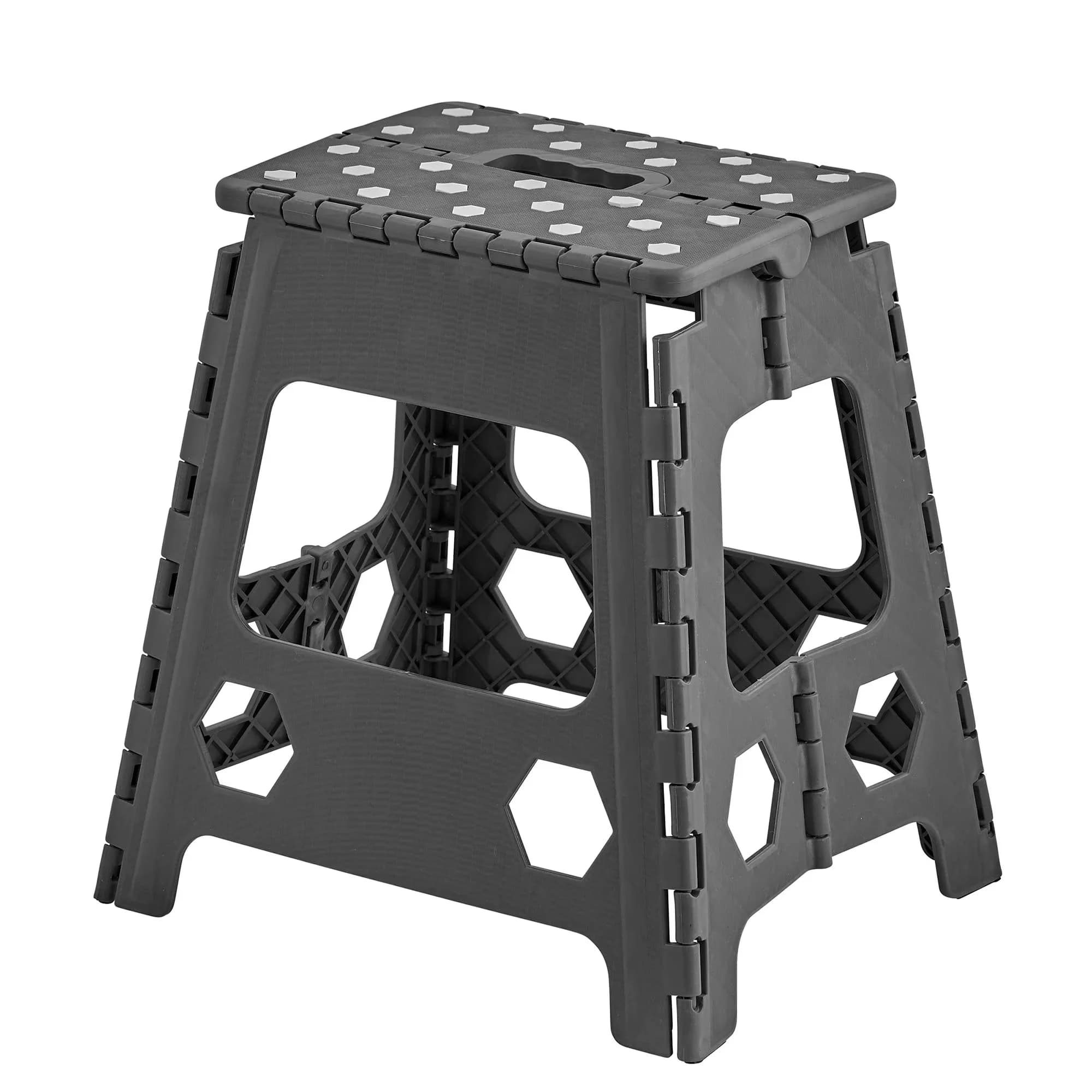 Professional Ladders And Step Stool with Foldable, Anti-Slip Surface 15" (Grey) - Plastic Blue Model 23149A