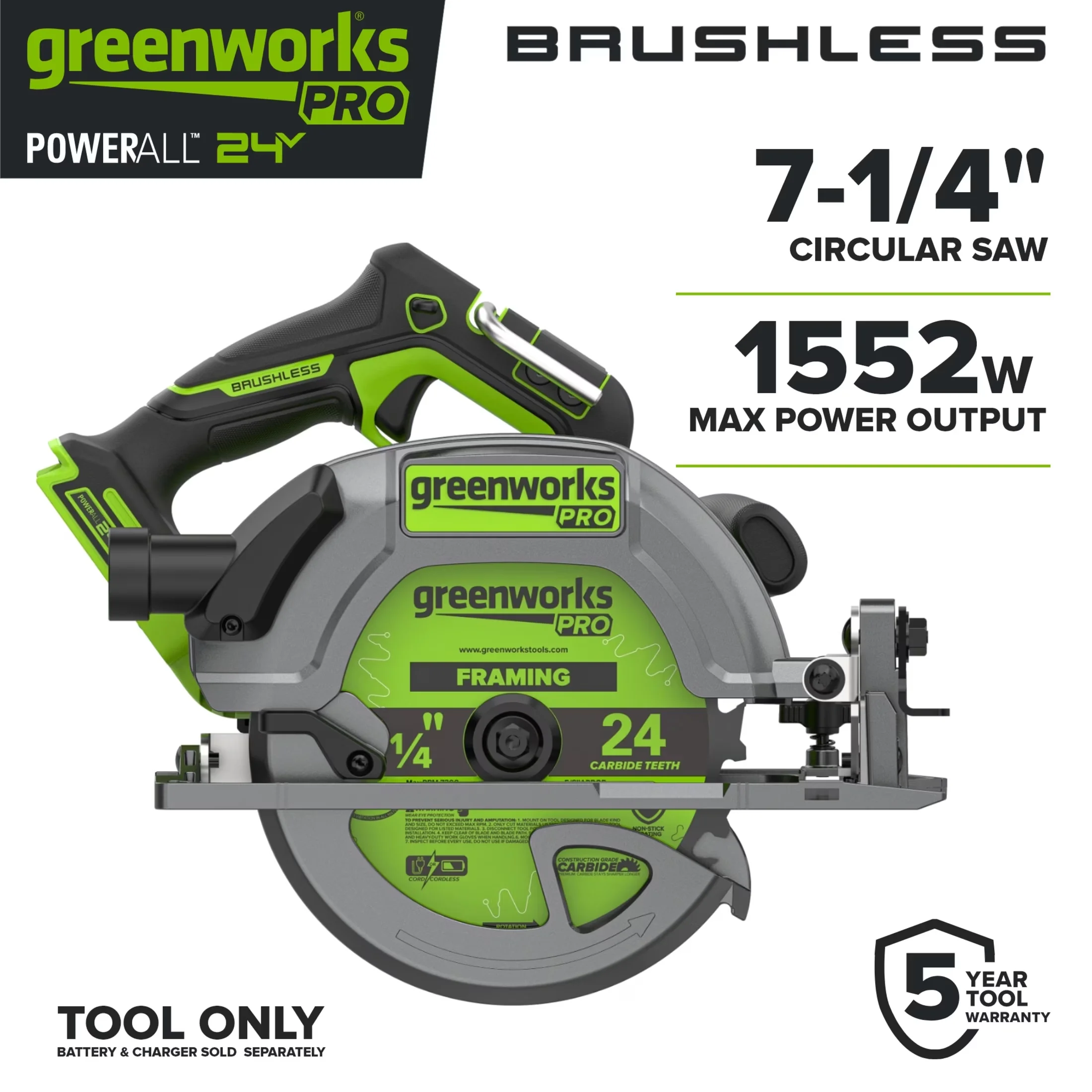 Essential Power Saw with Battery, 24V, Easy Storage - Low Maintenance Model 5EC286