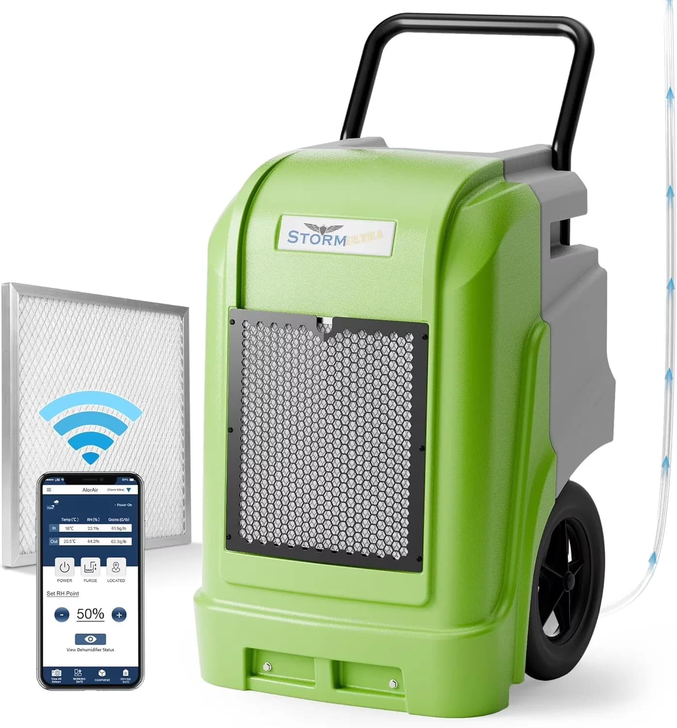 Dehumidifier Classic with Built-In Pump, · Sound Pressure Level: 58 dBA - Green Model C90EA1