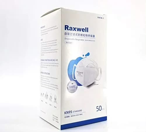 Protective Equipment Classic with Lightweight, Adjustable, KN95 Disposable Face Mask (50 Pack) - White Model 7C908F