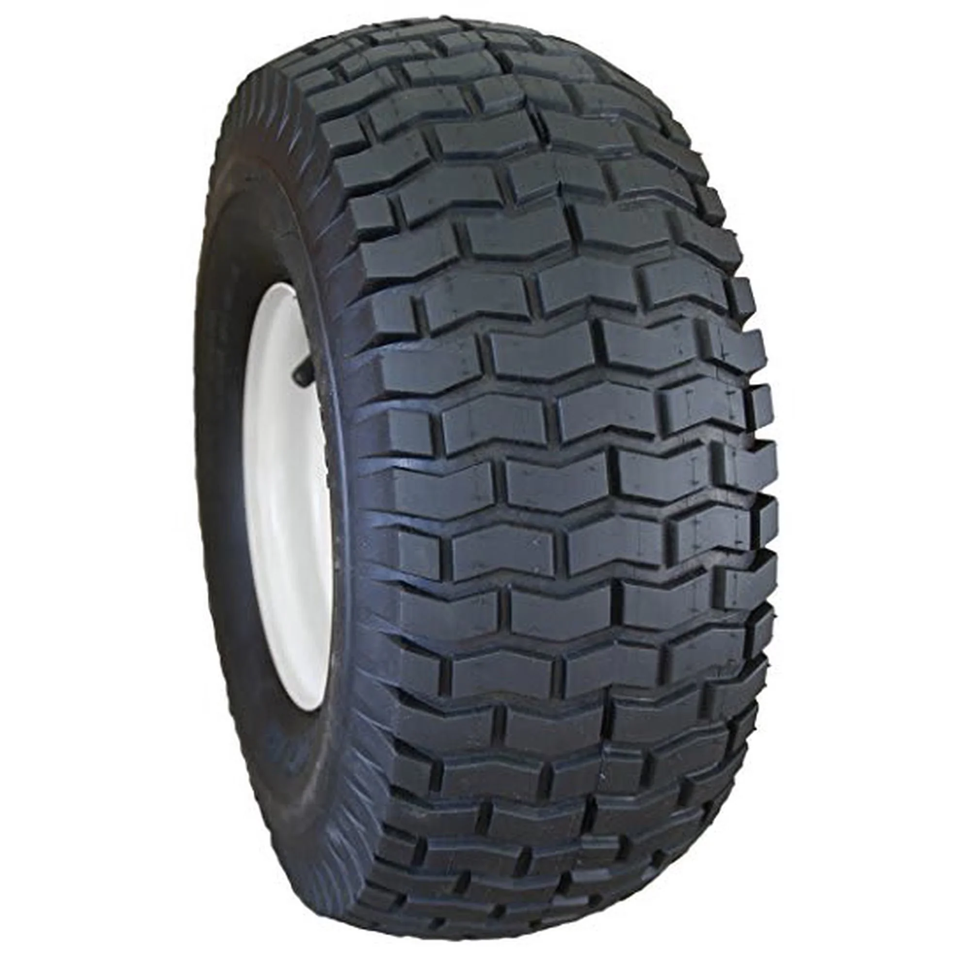Compact Lawn Mower Tire with Hi Run LG Turf II 15X6.00-6 B & Garden, Chevron tread pattern enhances traction - Model 57EAF7