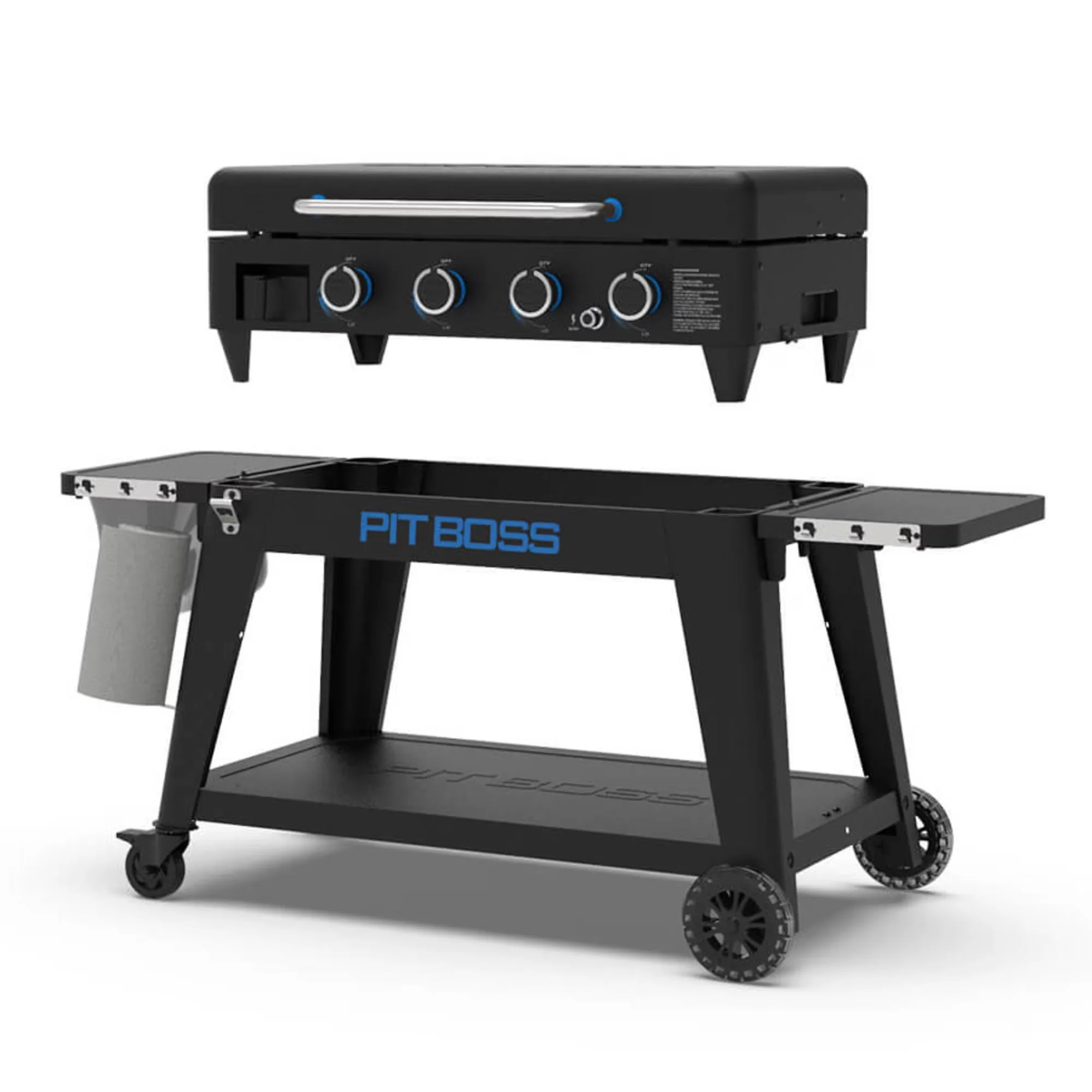 Compact Flat Top Grill with Grease Pan, Storage Rack, Portable - Heavy Duty Steel Model 4F1113